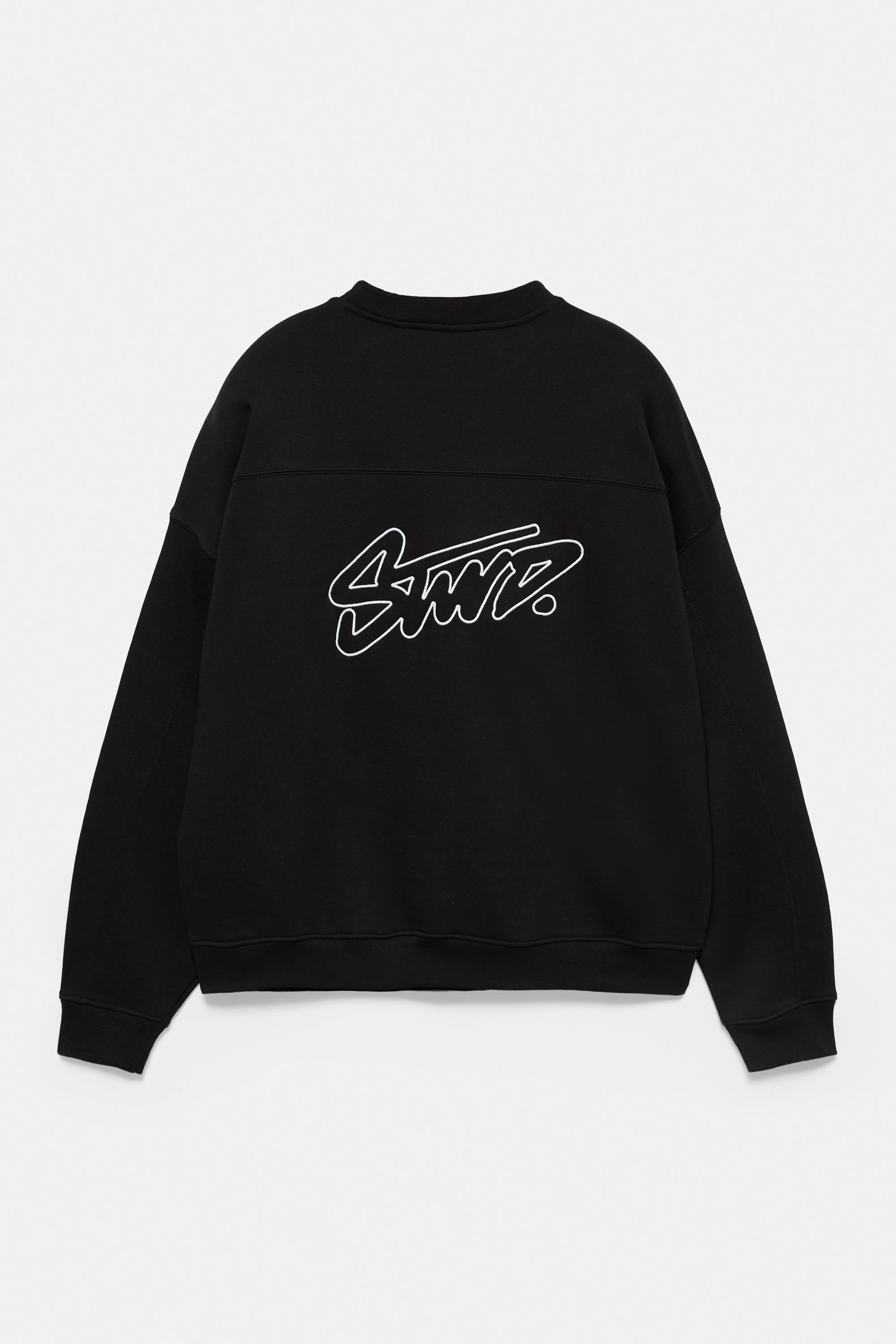 STWD boxy sweatshirt — Black (alternate view)