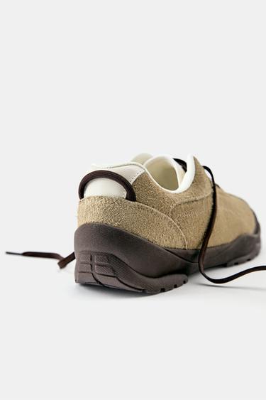 Leather trekking trainers — Sand 4