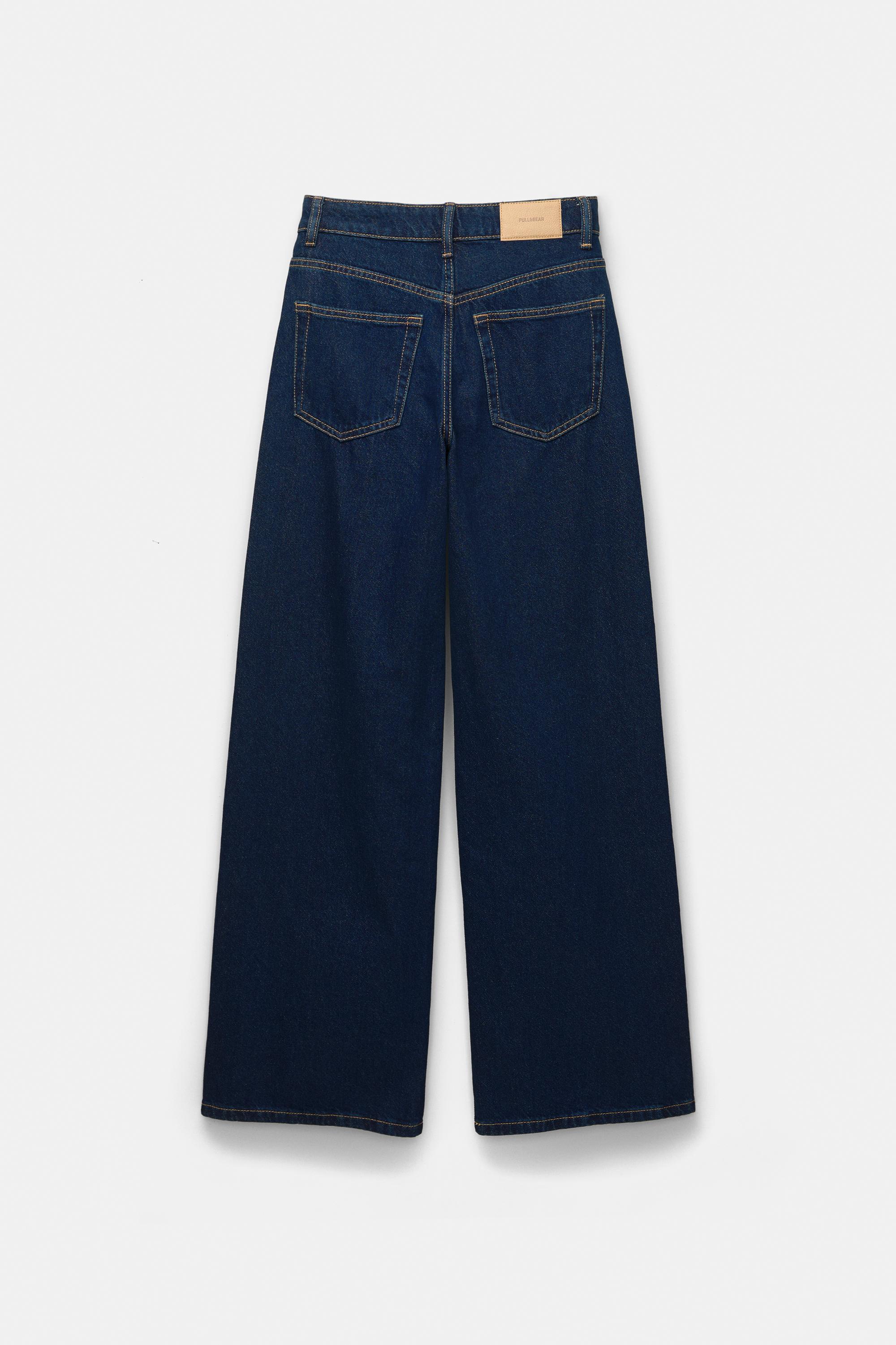 High-waist wide-leg jeans — Navy