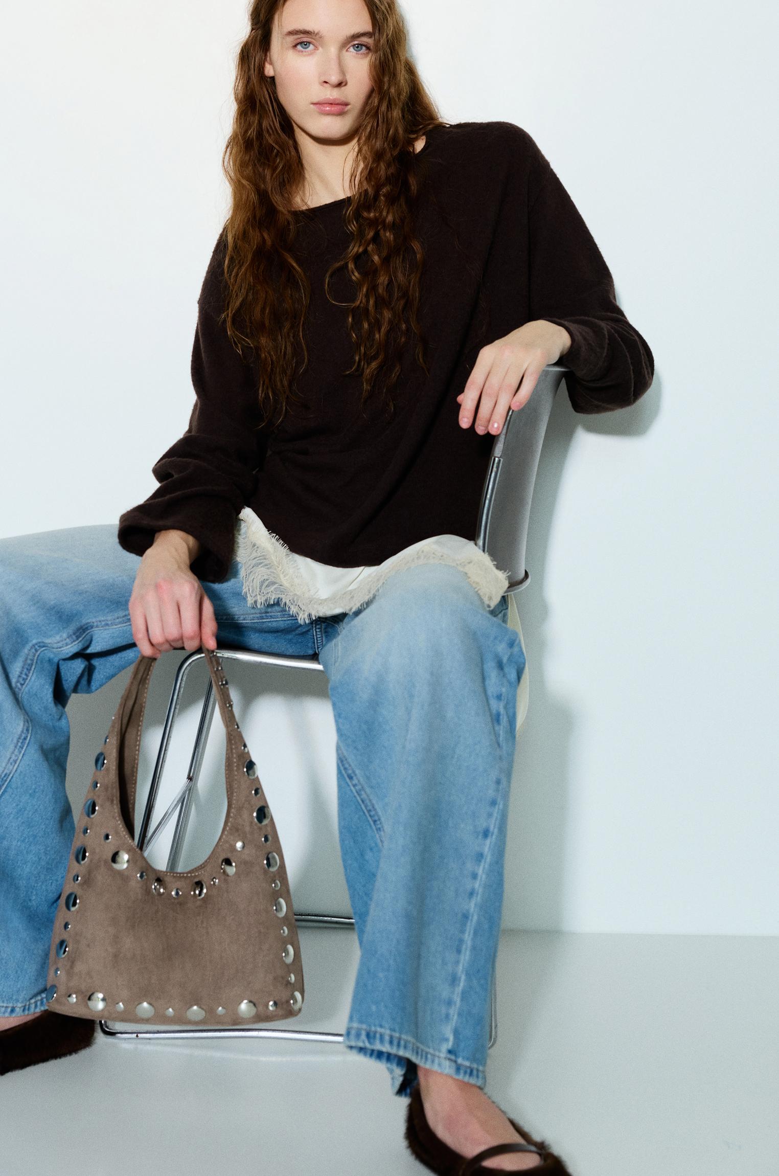 Zımba detaylı omuz çantası - Görsel 15