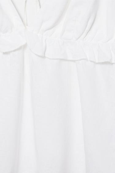 Ruffled linen top — White 8