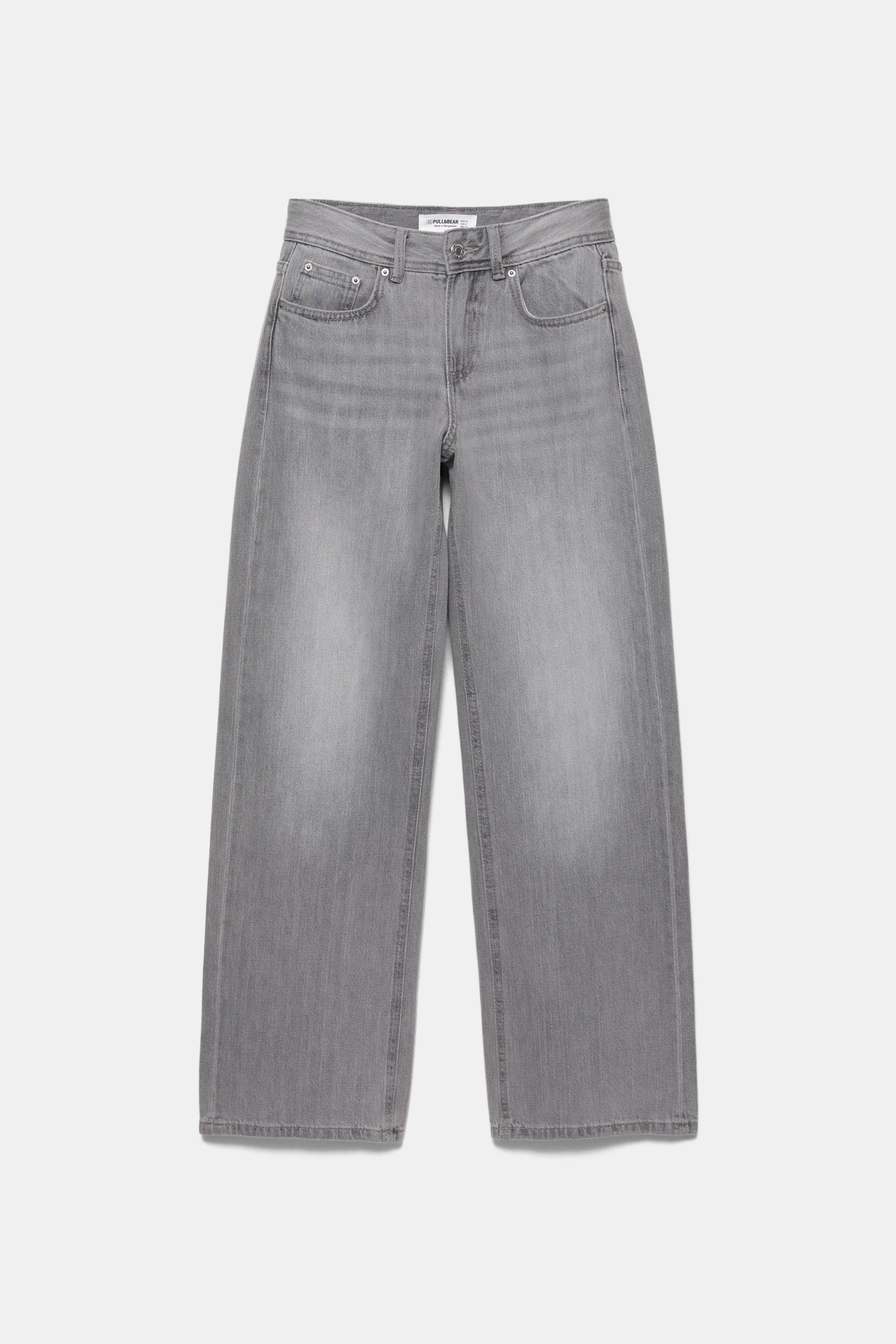 Low-rise straight-leg jeans — Pale grey