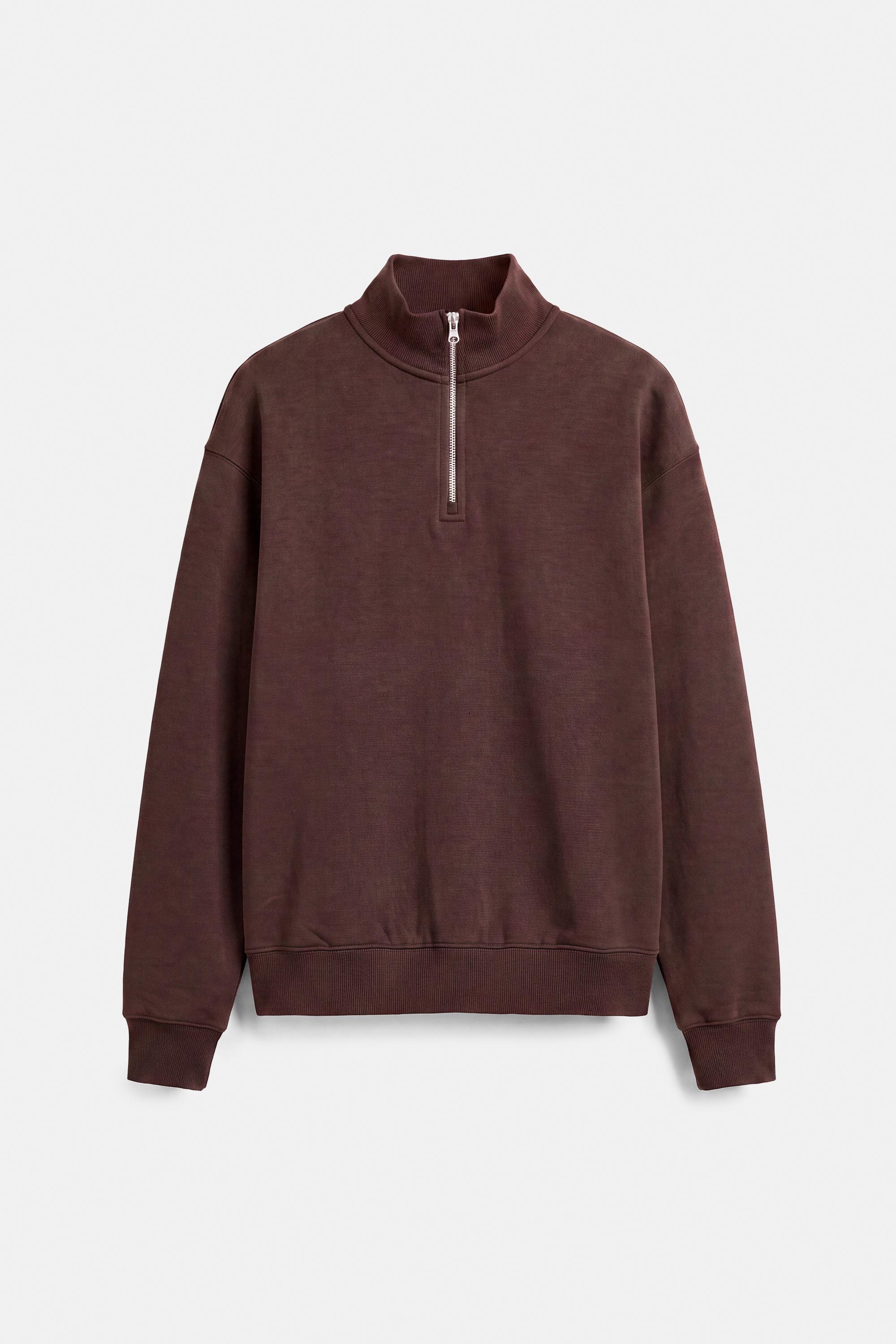Quarter-zip sweatshirt — Brown