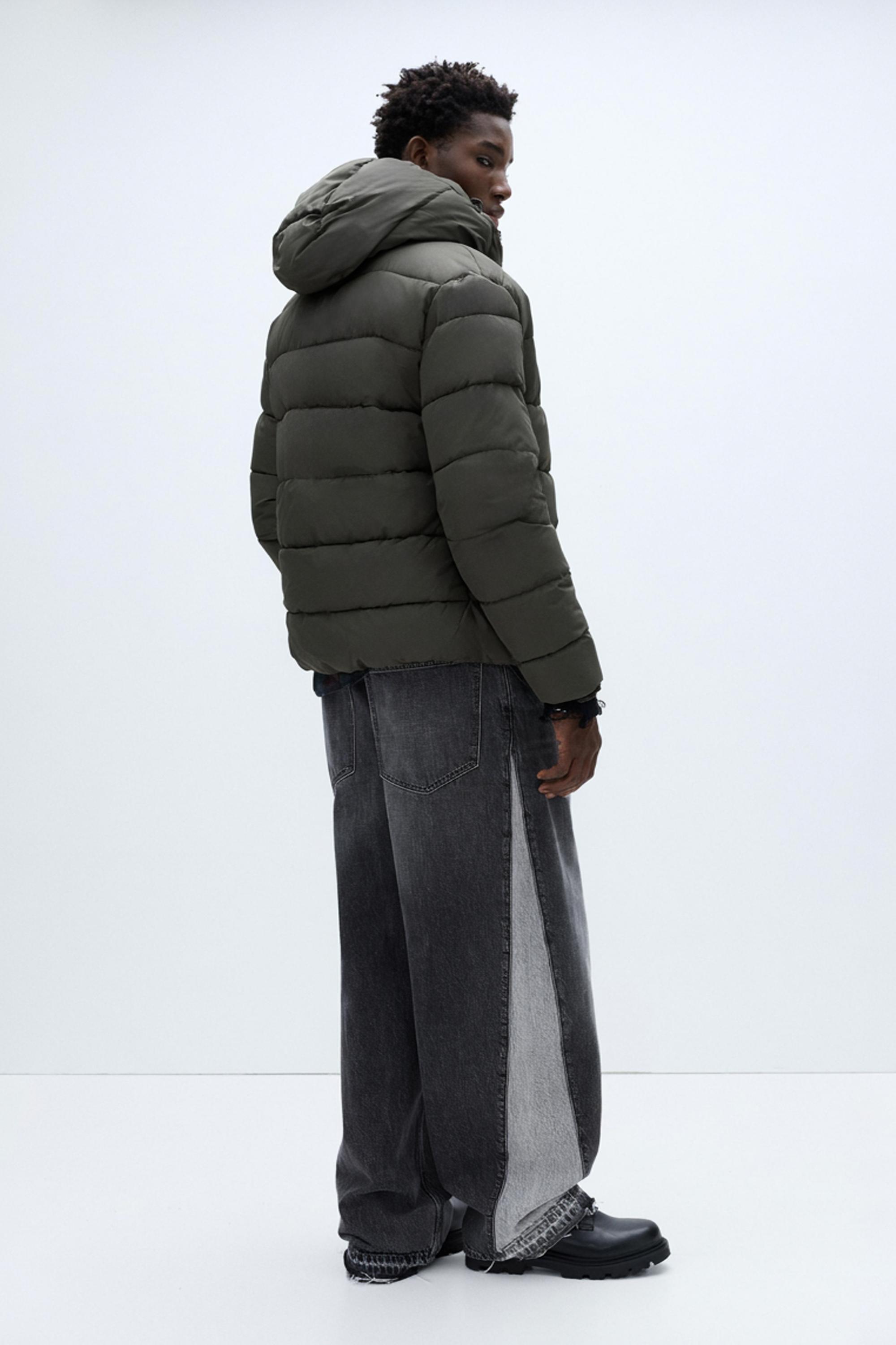 Lightweight puffer jacket with hood — Anthracite grey