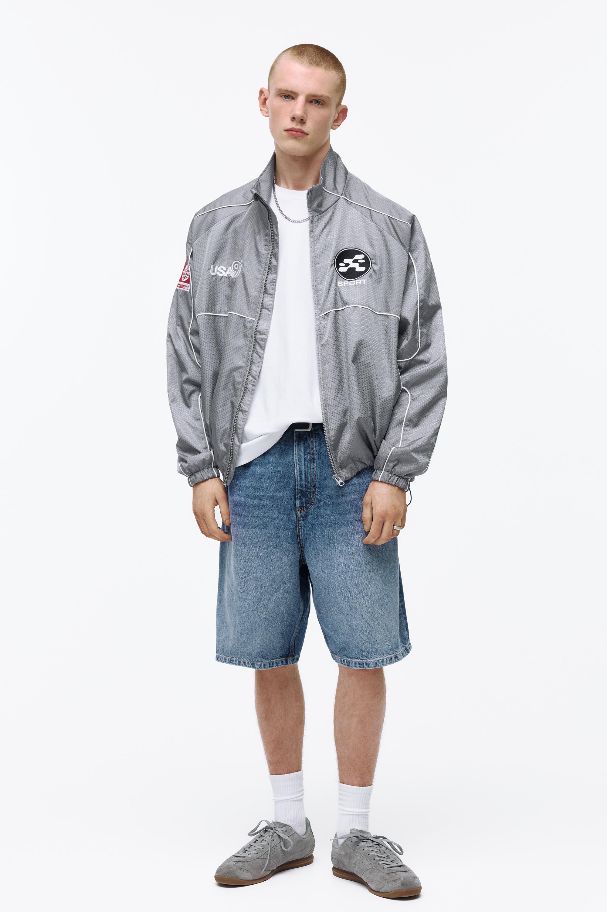 STWD contrast seam jacket — Medium grey