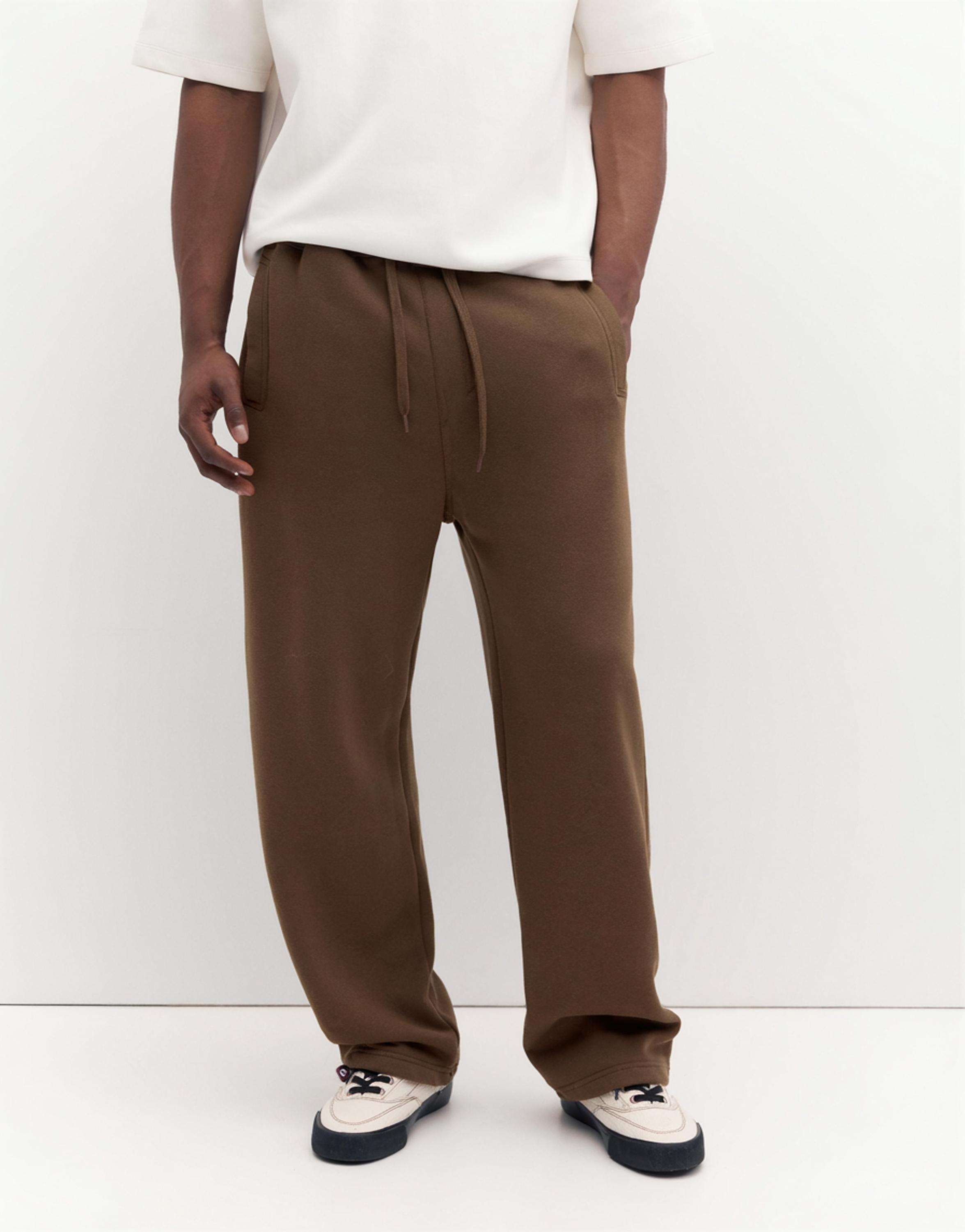 Basic baggy tracksuit bottoms — Brown