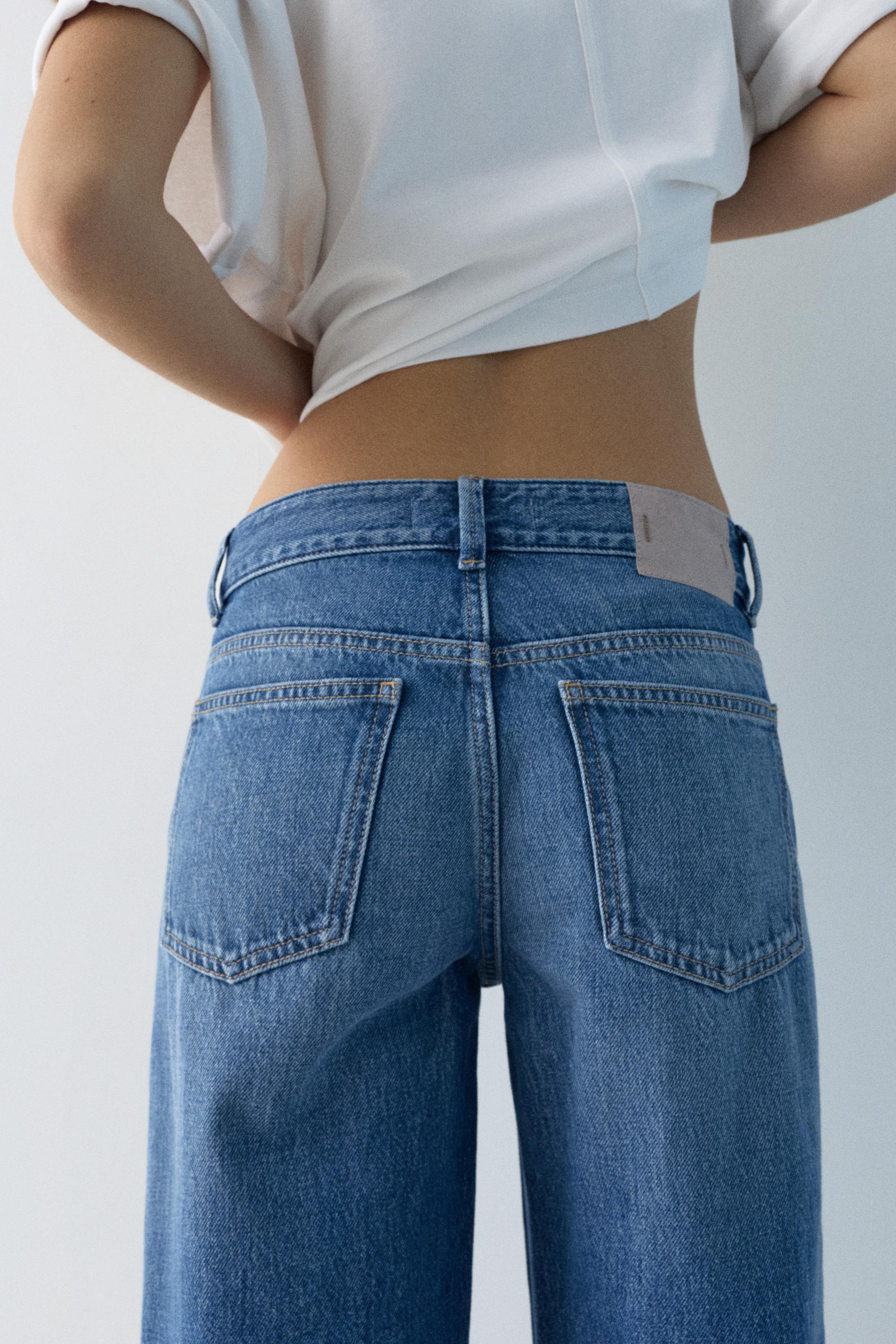 Low-rise culottes jeans — Medium blue