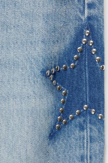 Wide-leg star stud jeans — Medium blue 6