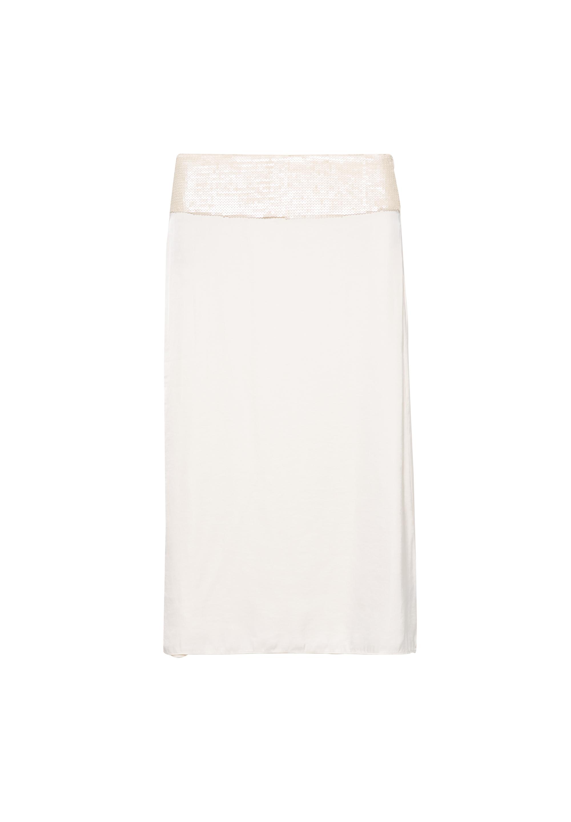 Sequin-detailed midi skirt — Ecru