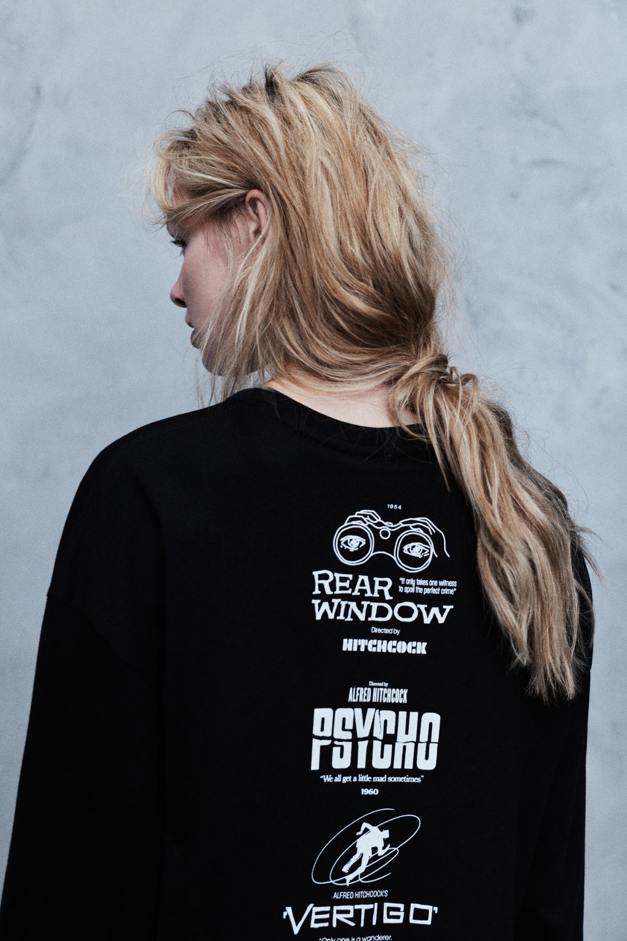 Alfred Hitchcock long sleeve T-shirt — Black