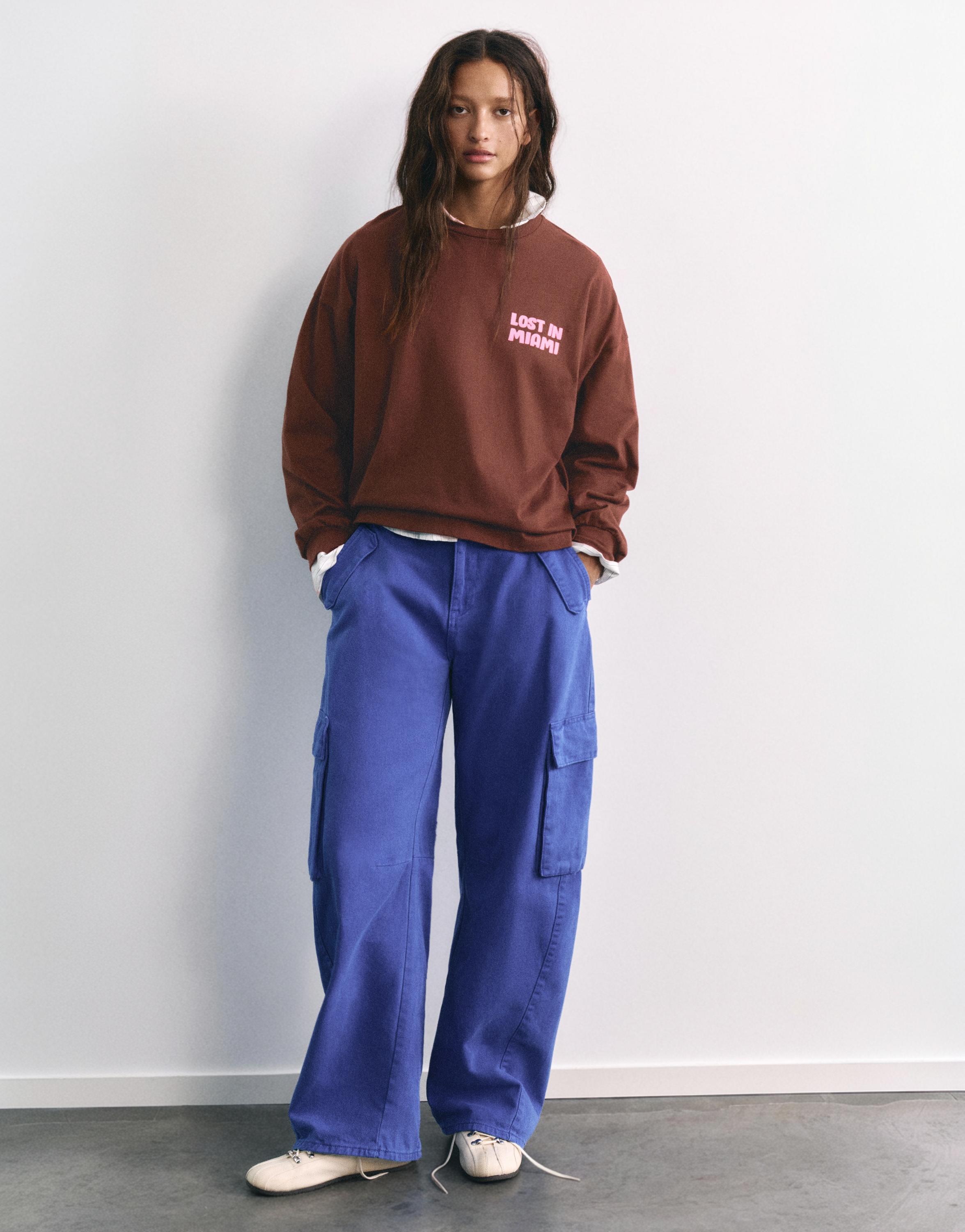 Oversize graphic T-shirt — Brown