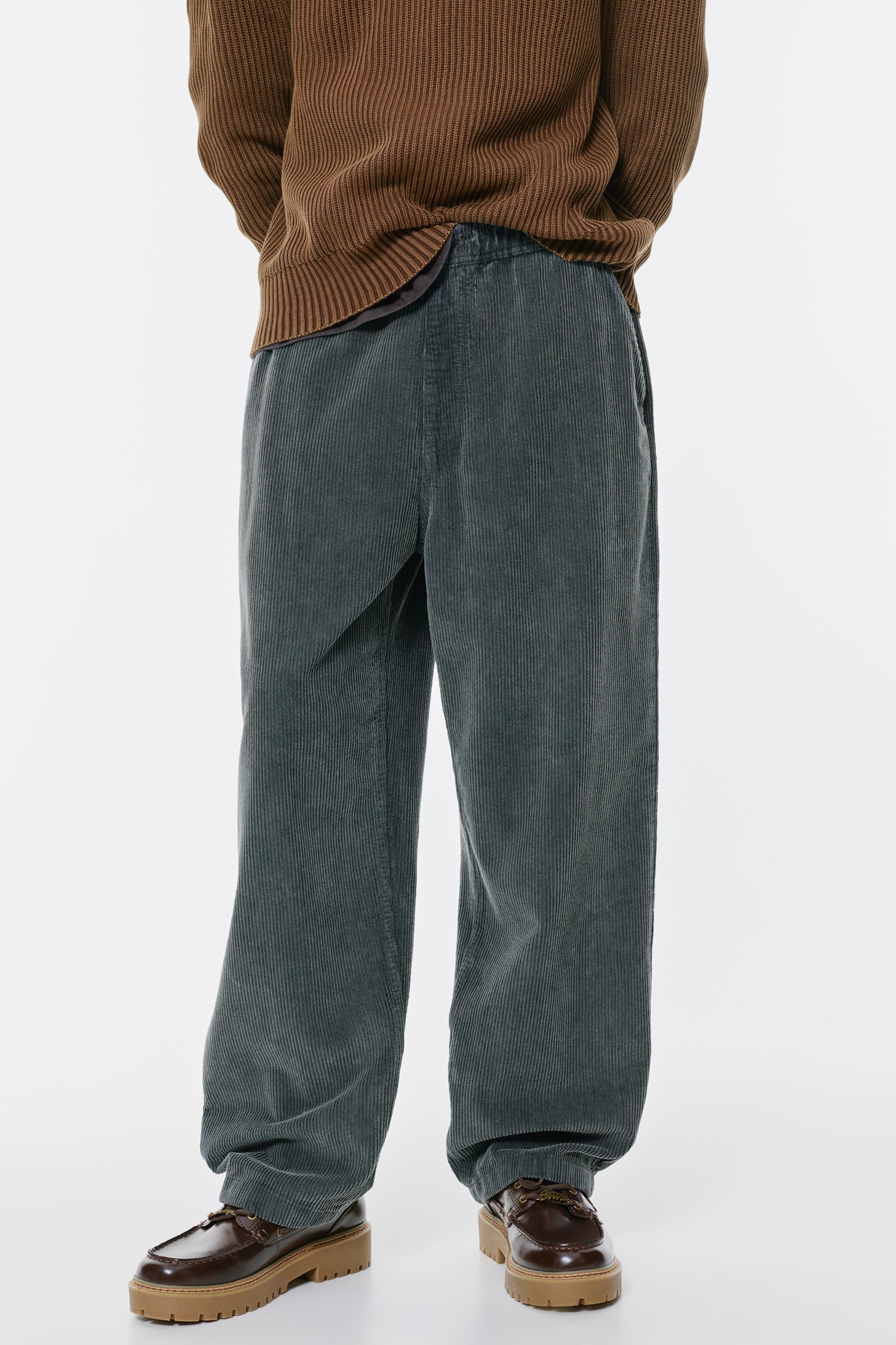 Kordonlu baggy kadife jogger pantolon - Görsel 3