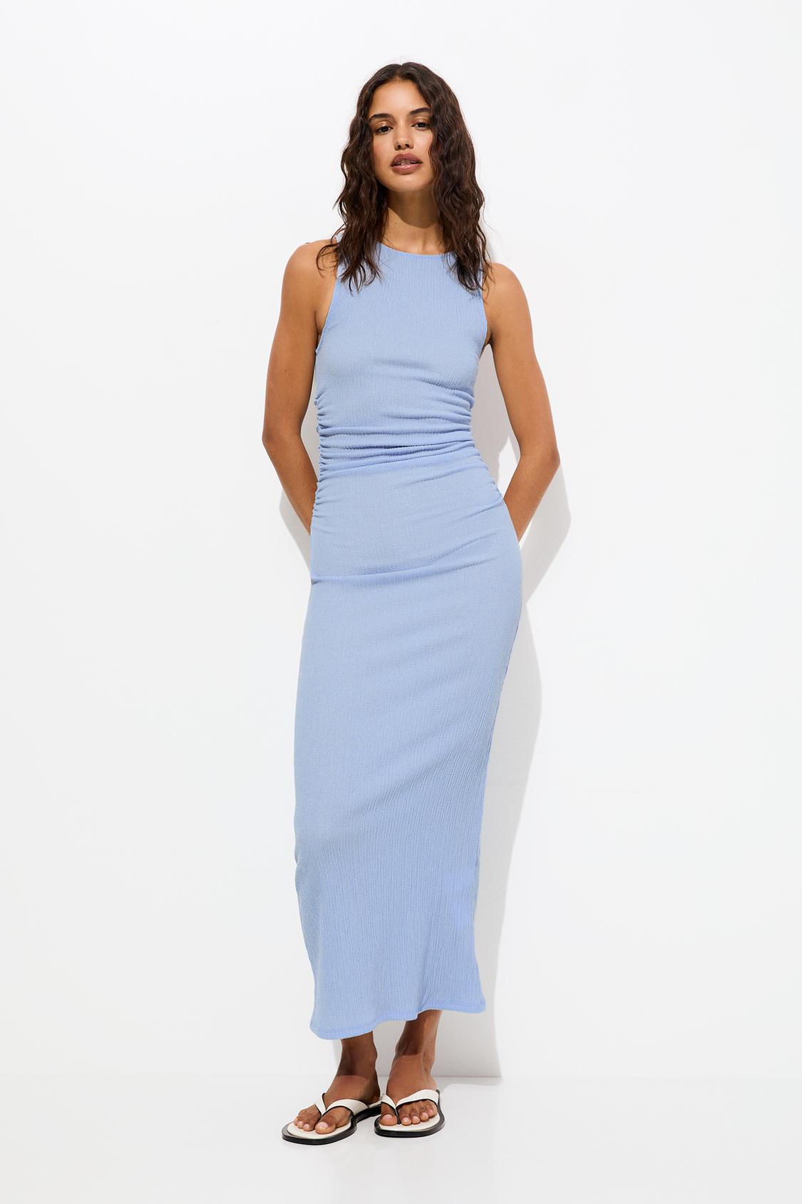 Long rustic gathered dress - pull&bear 