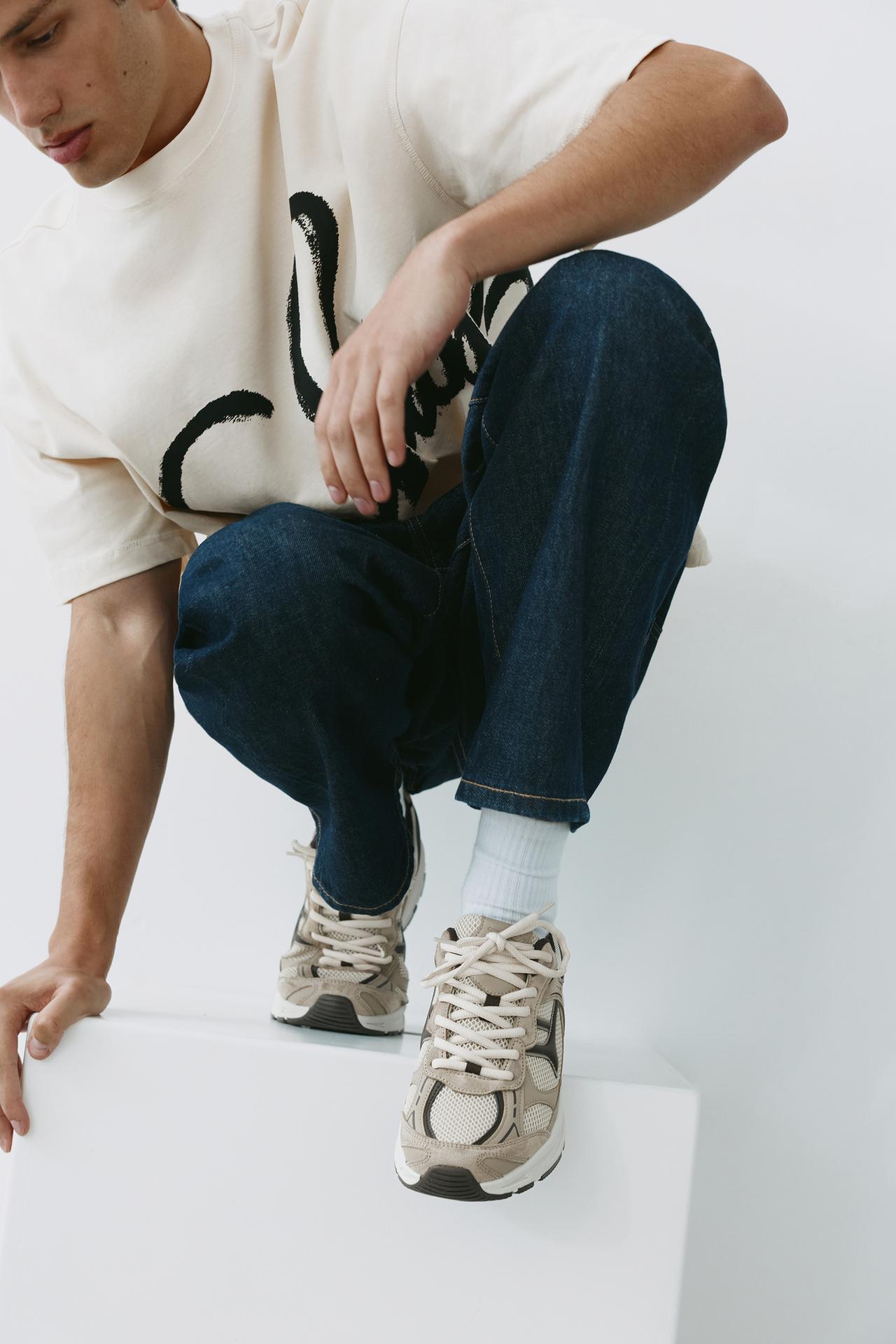 Multi-piece trainers — Ecru