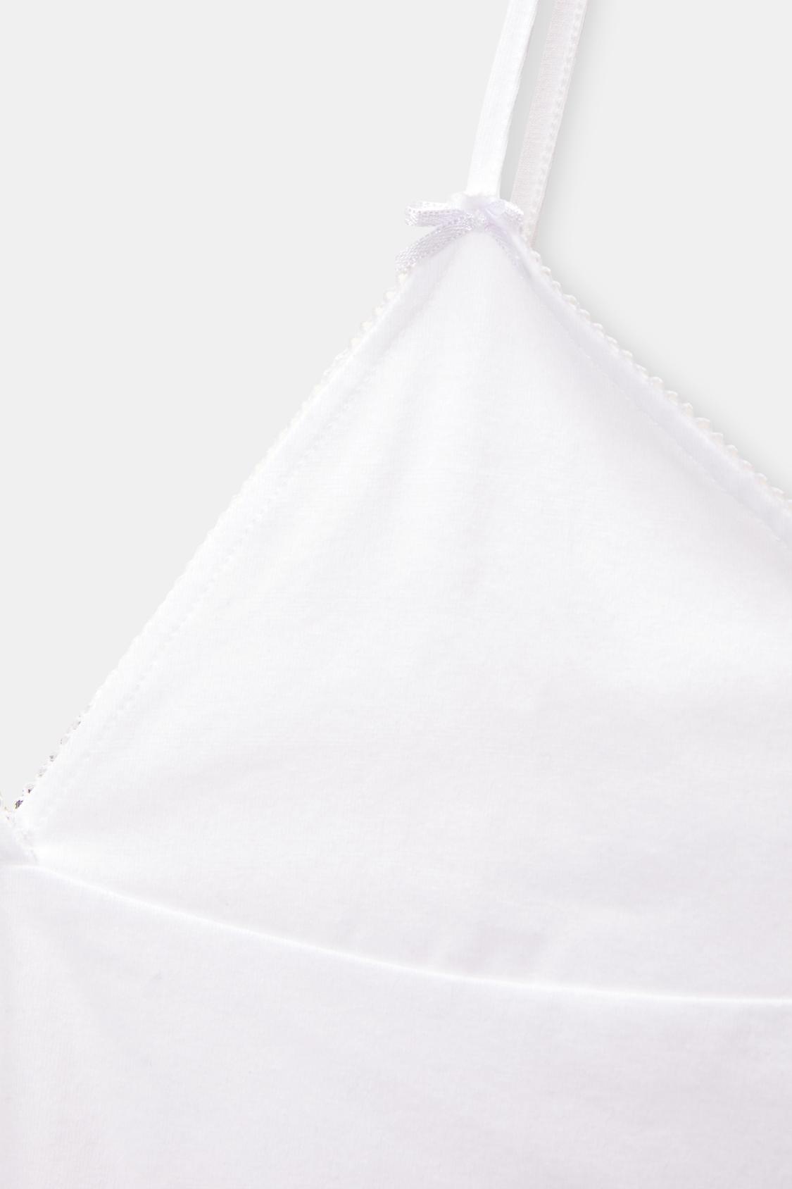 White strappy lace-trimmed top - pull&bear 