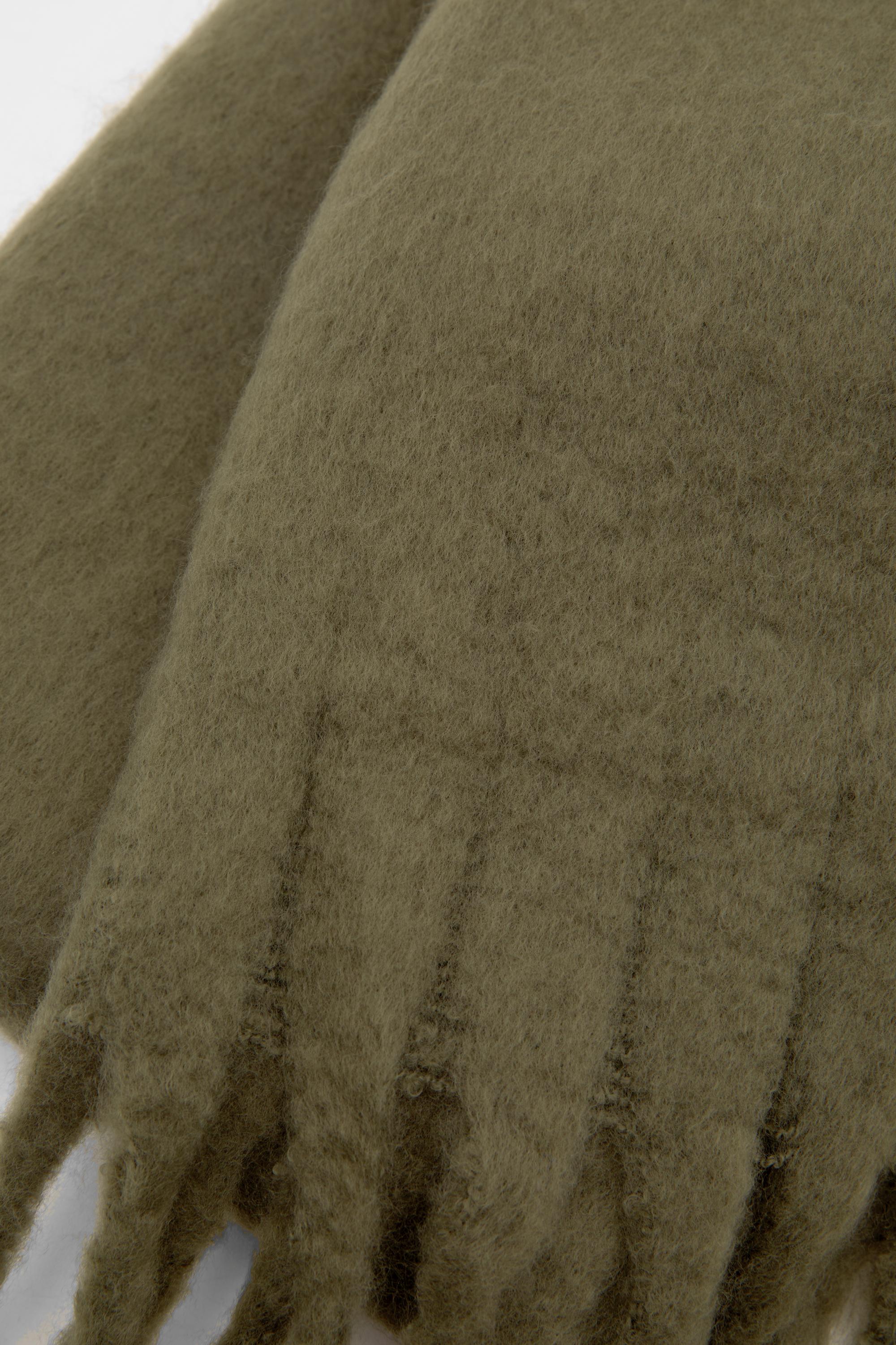 Maxi mohair-effect scarf — Medium green