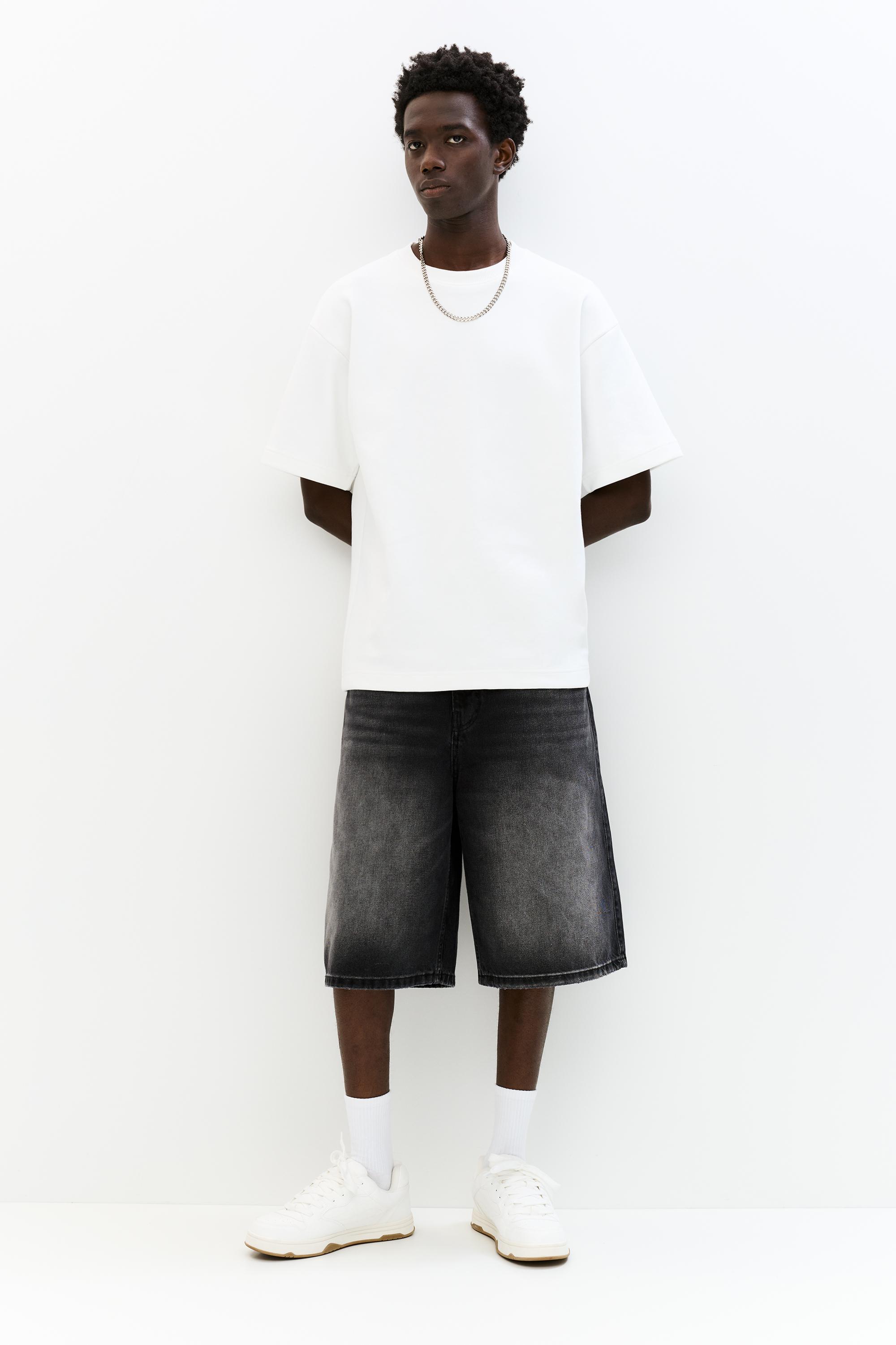 Basic short sleeve sweatshirt — Off white