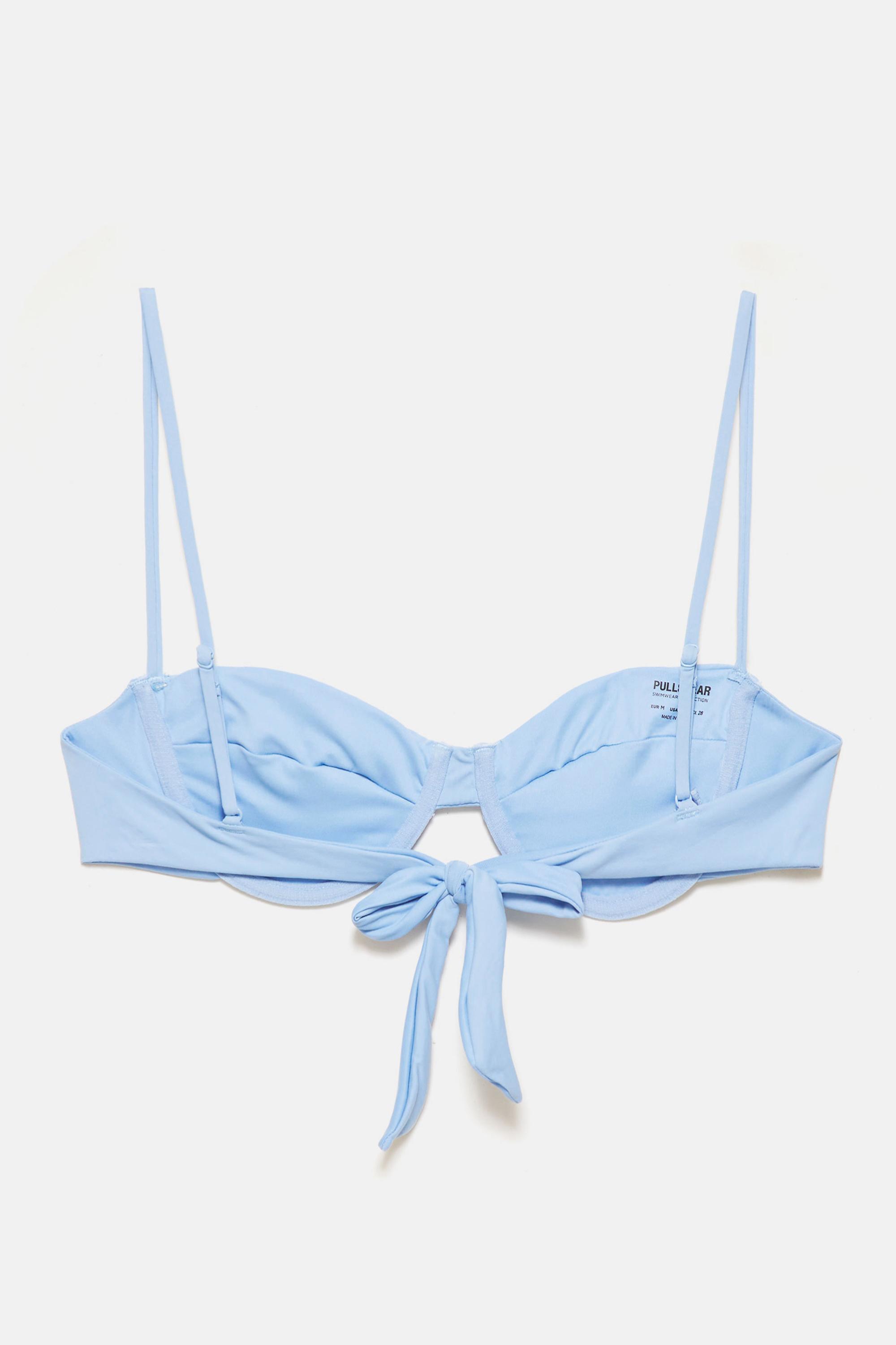 Drape detaylı balkonet bikini üstü - Görsel 56