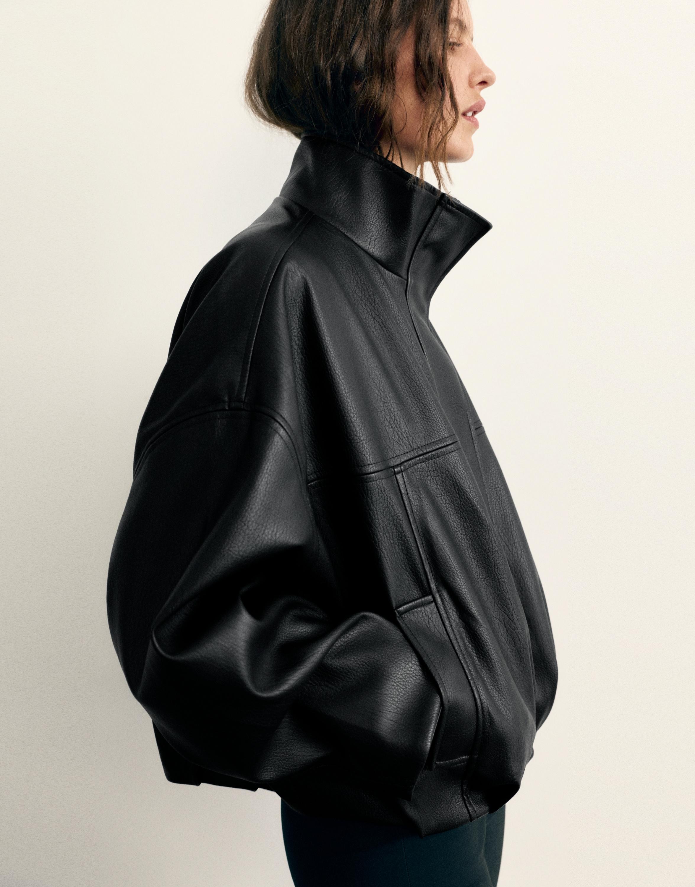 Pull&Bear Balon kesim suni deri bomber ceket