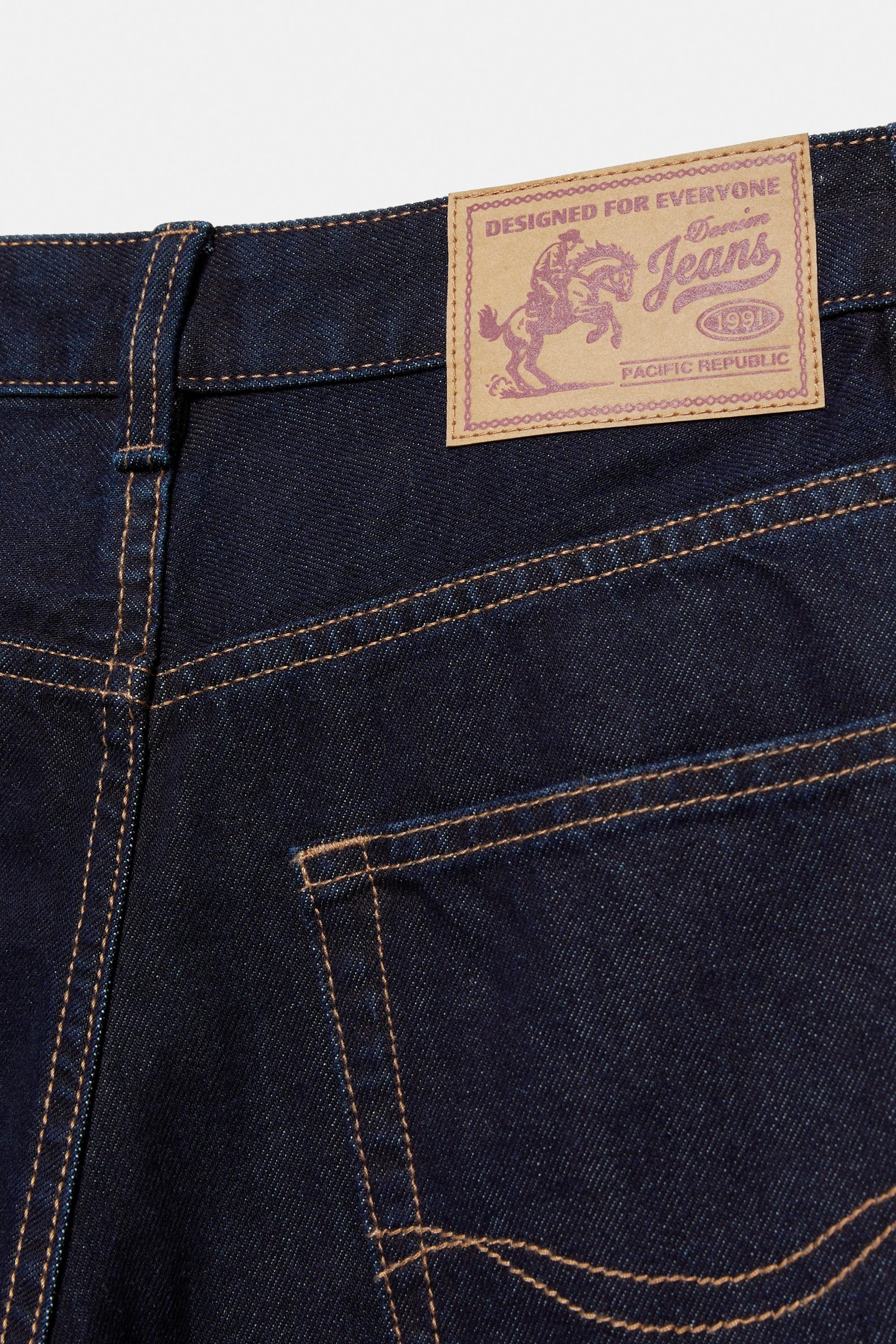 Turn-up hem jeans — Dark navy