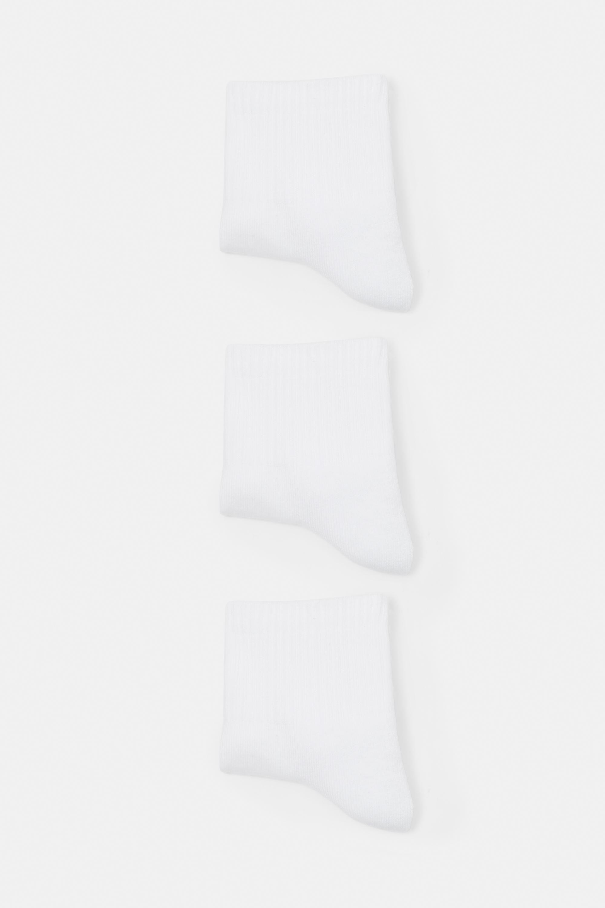 Pack of 3 mid-calf socks — White