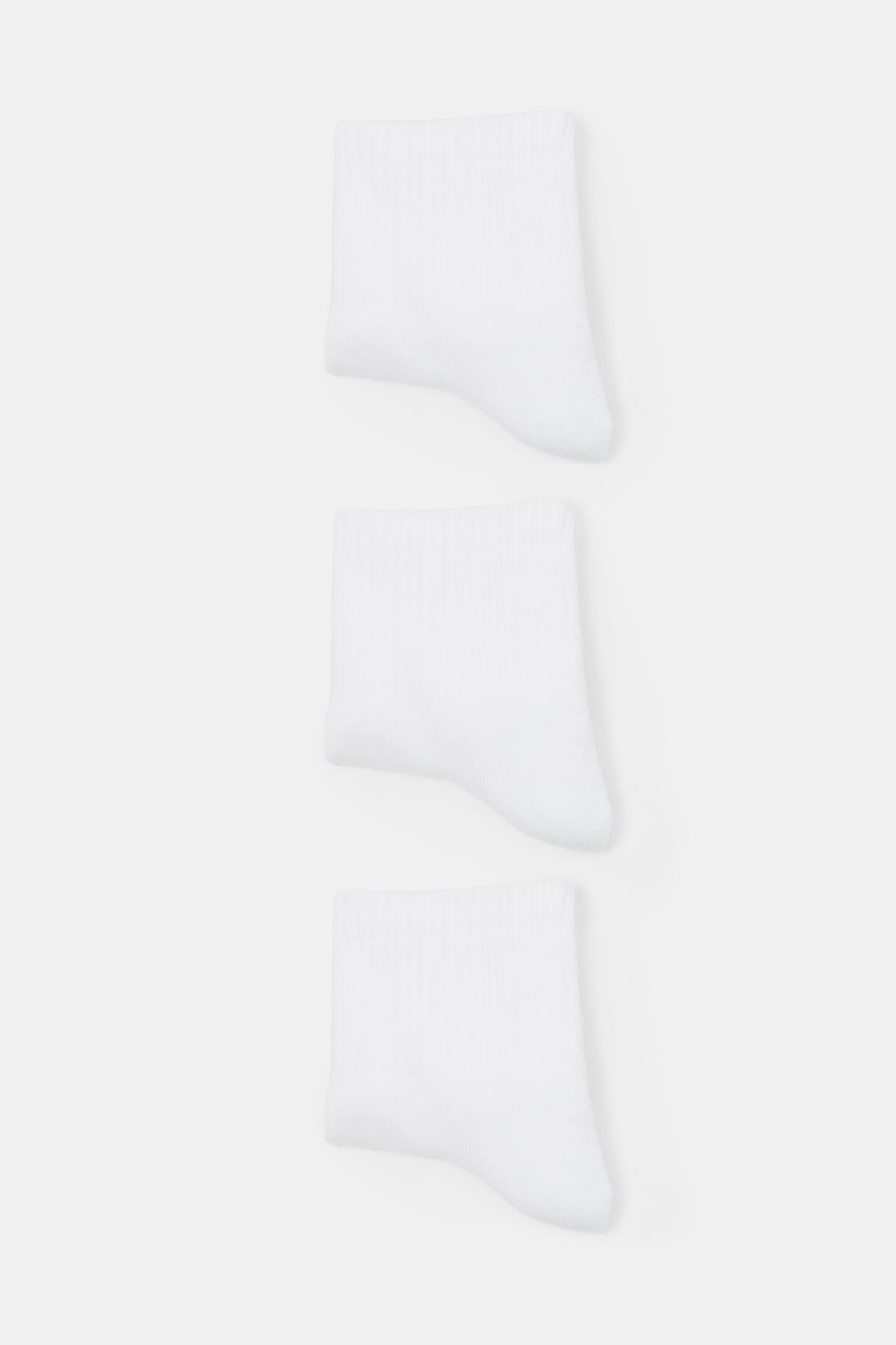 Pack of 3 mid-calf socks — White