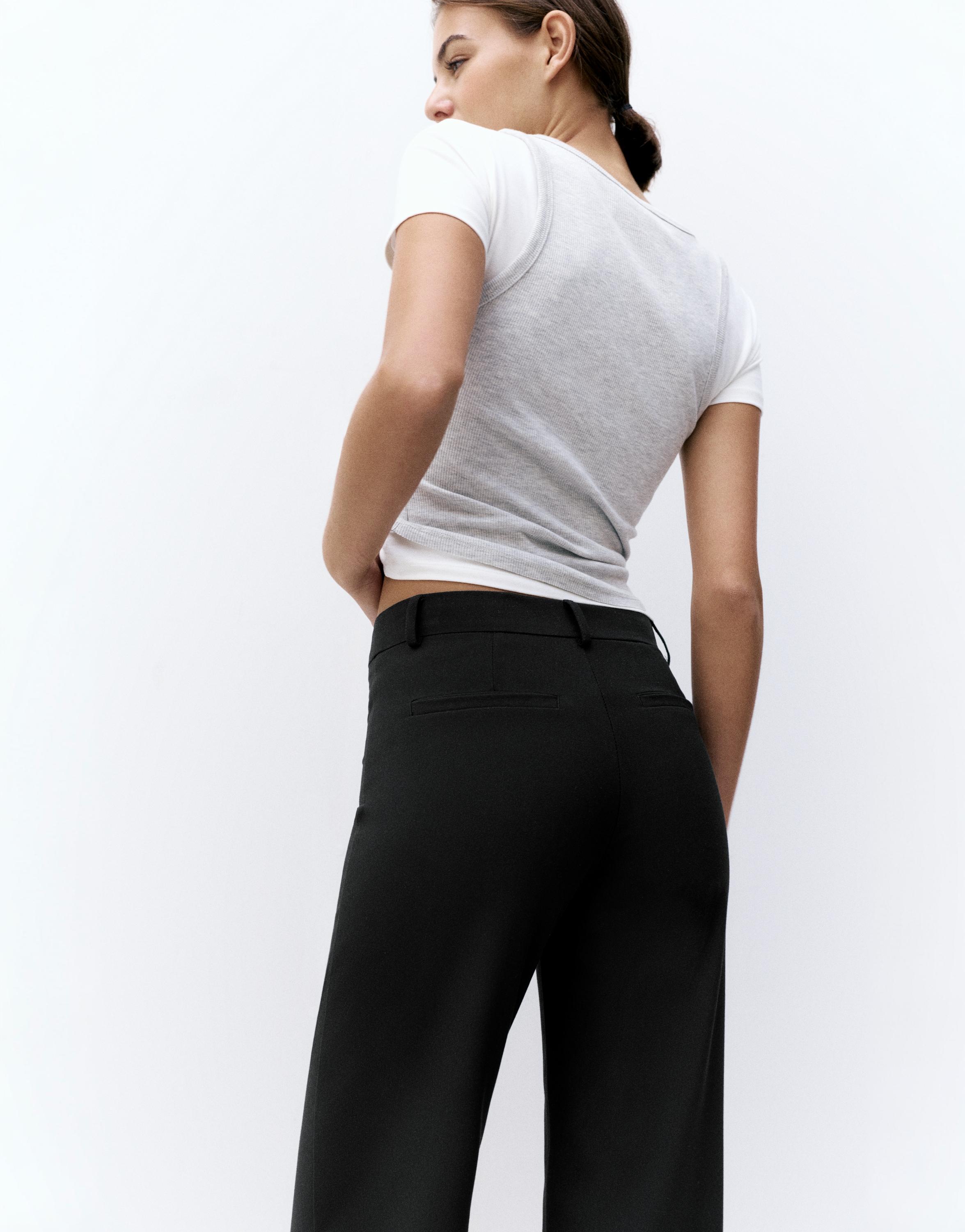 Straight-leg smart trousers — Black