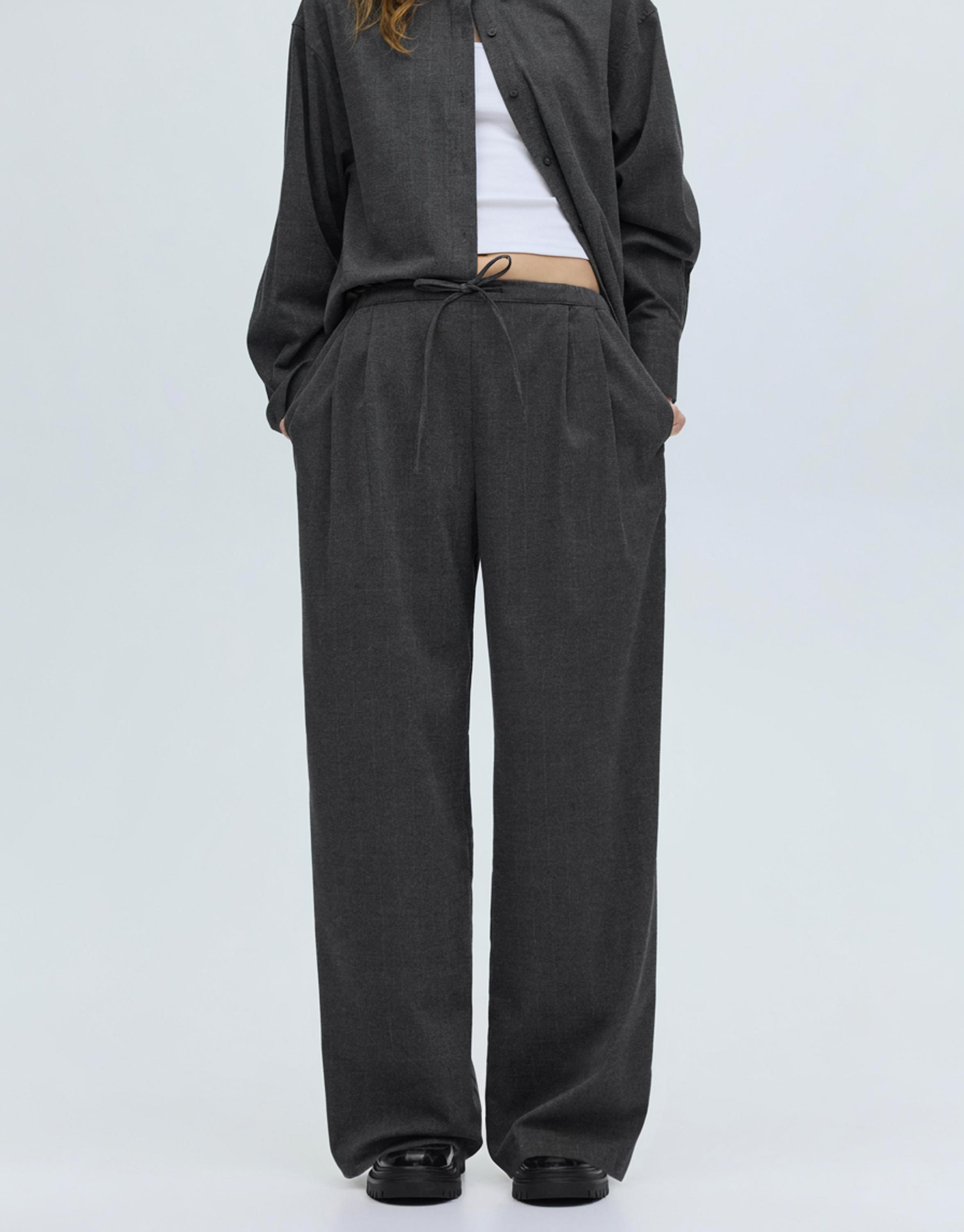 Pinstripe jogger trousers — Grey