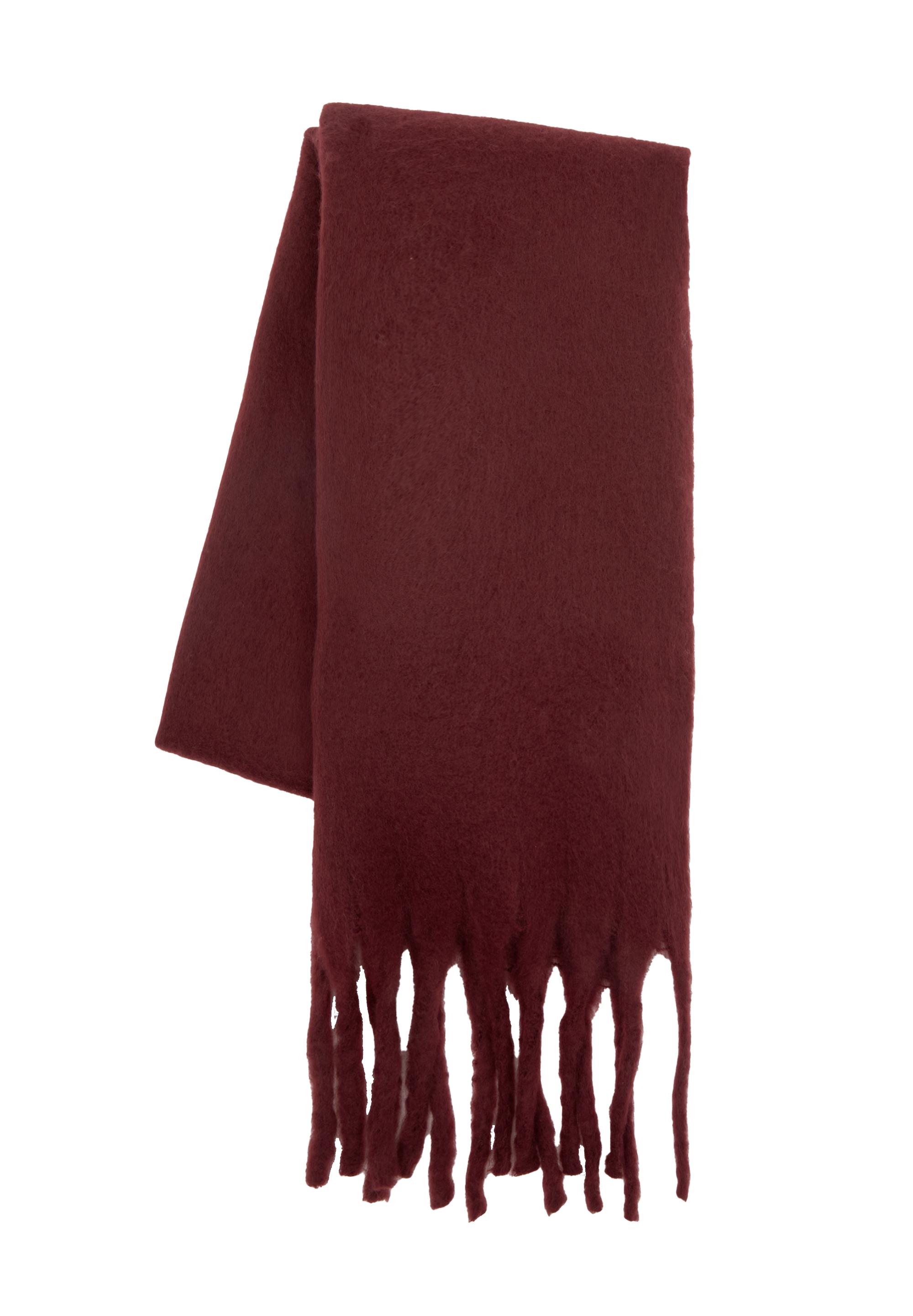 Maxi mohair-effect scarf — Maroon