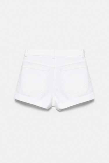 Mid-waist denim shorts — White 6