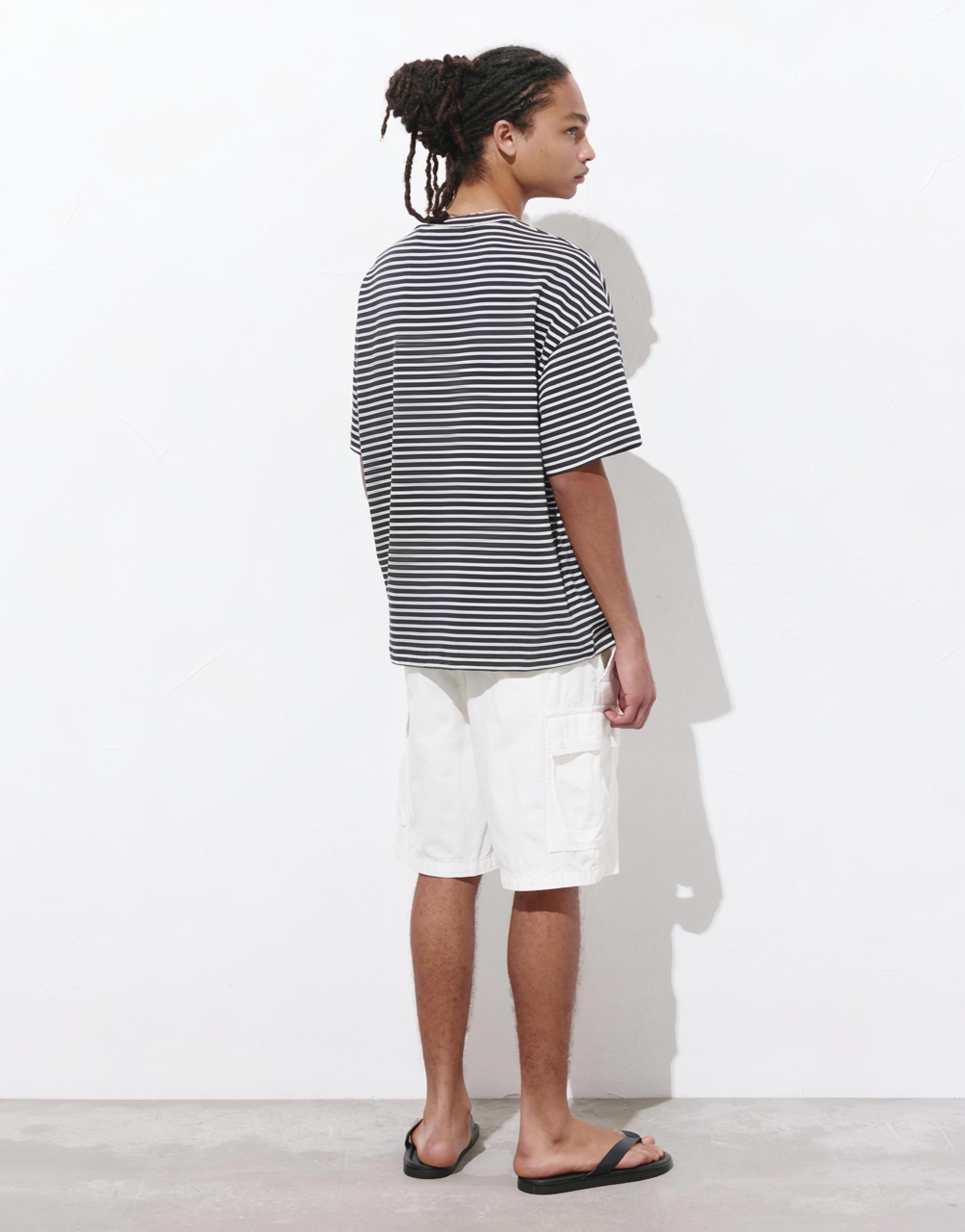 Ripstop cargo Bermuda shorts — Off white