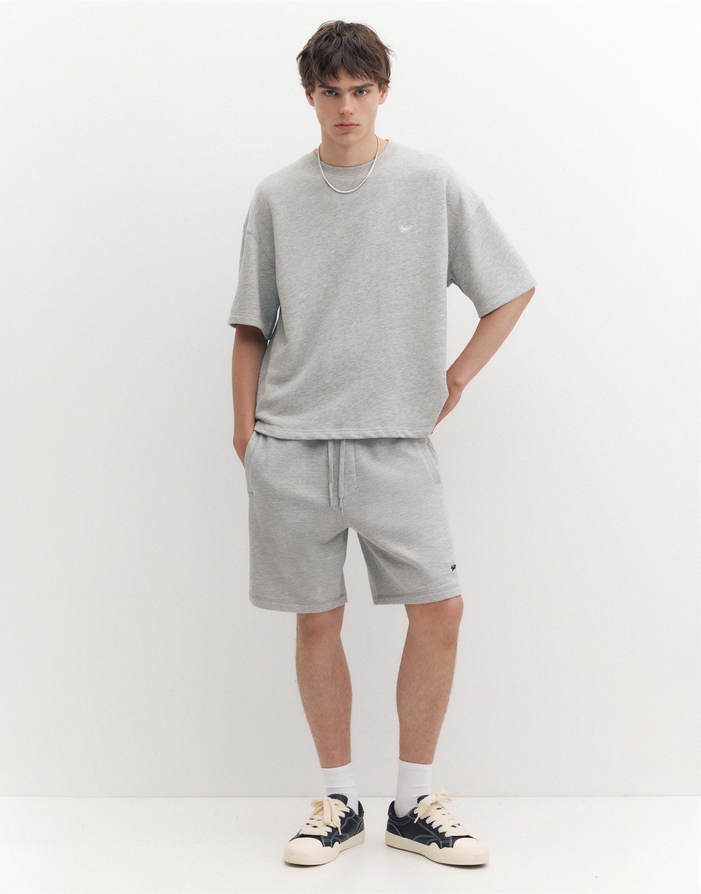 STWD jogger Bermuda shorts — Grey marl