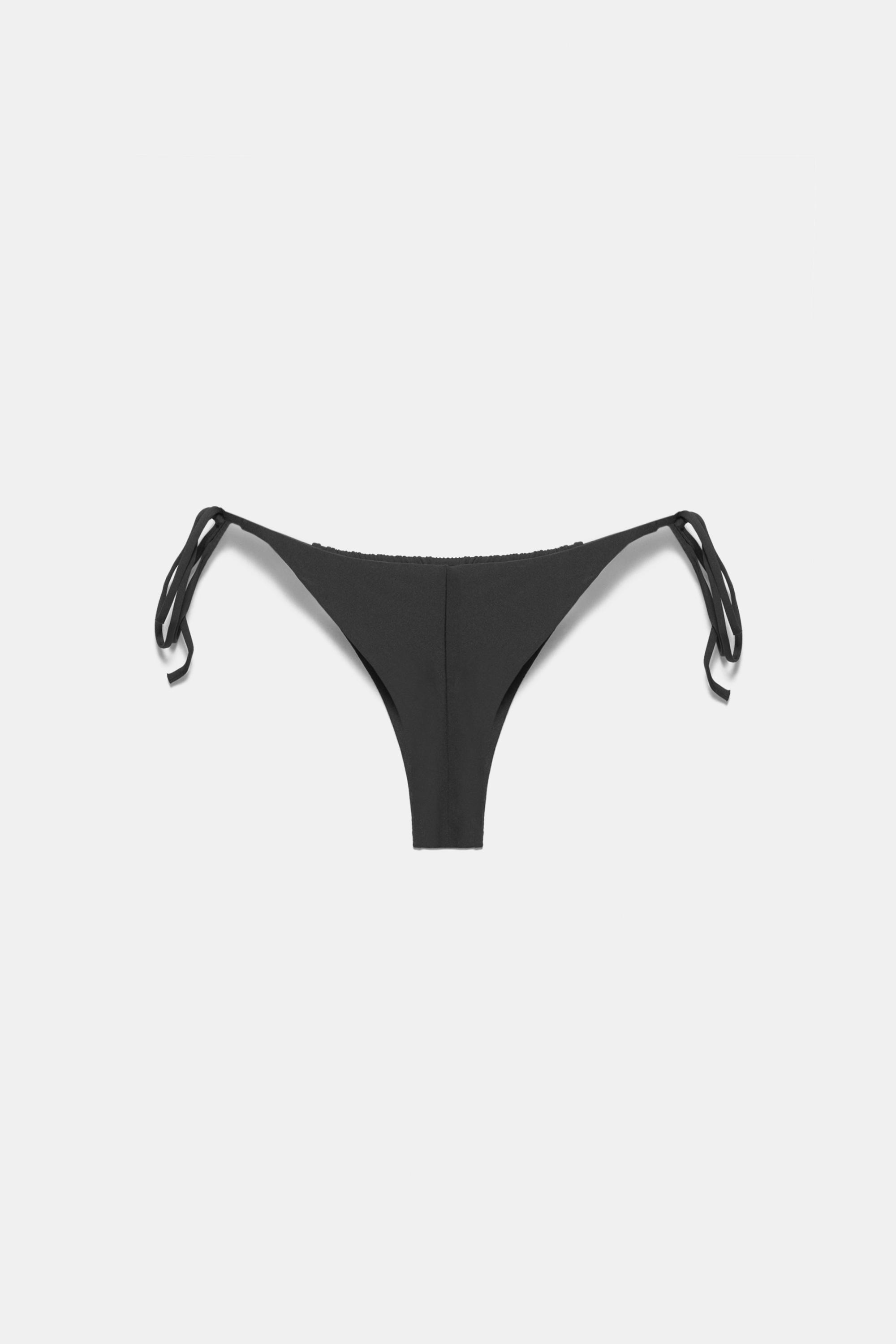 Draped bikini bottoms — Black