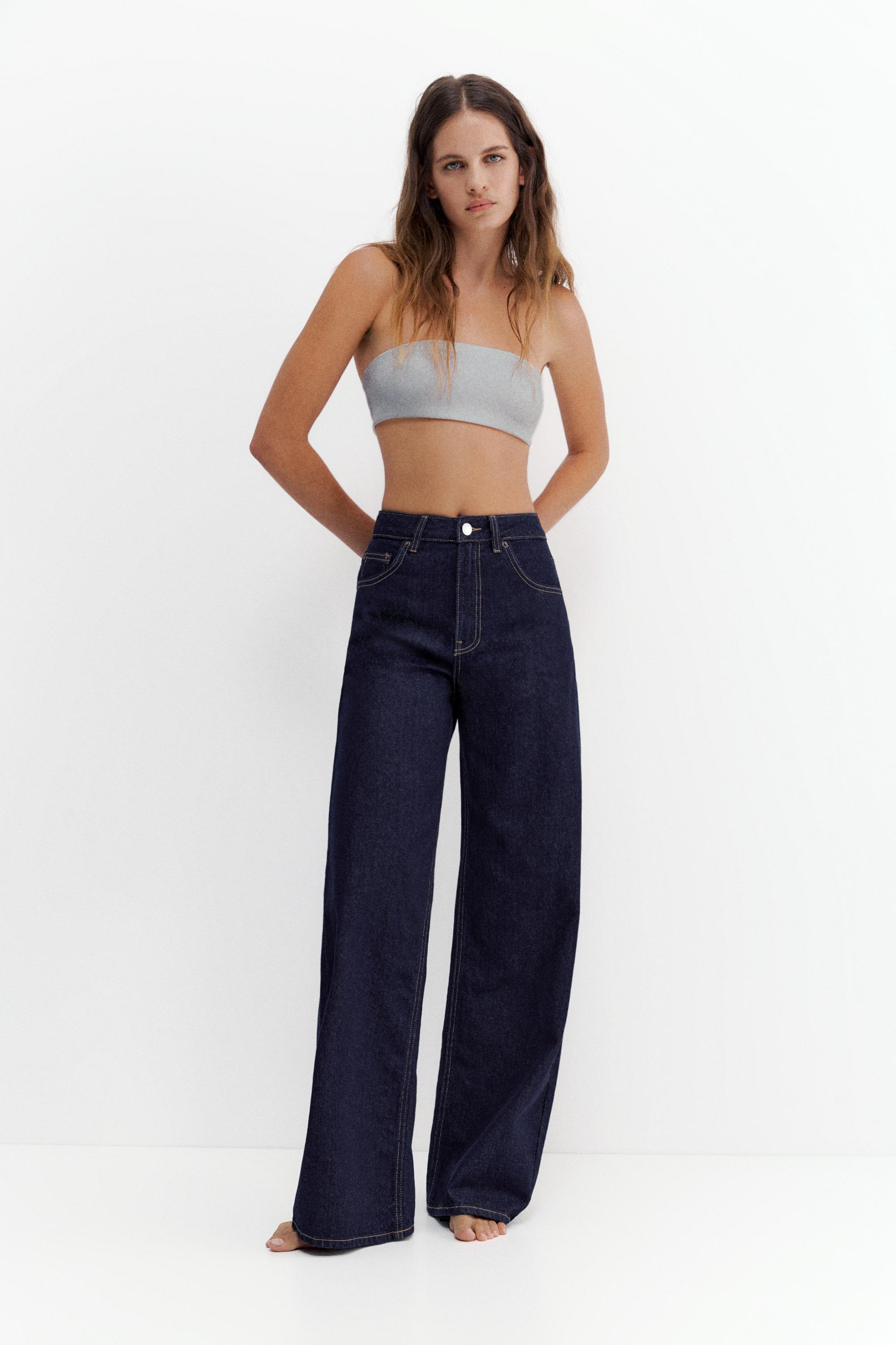 High-waist wide-leg jeans — Ink blue