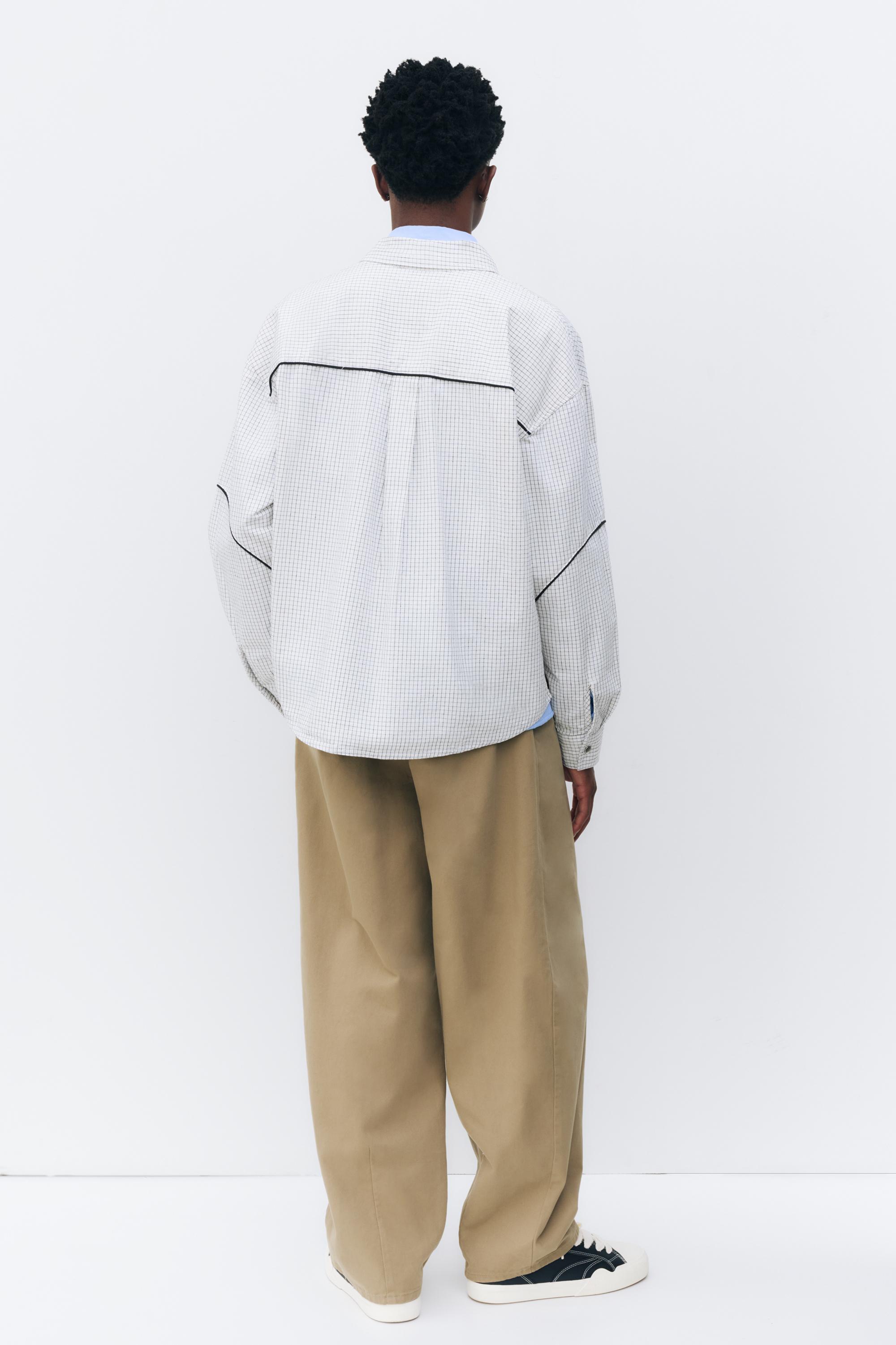 Check graphic shirt — Bright white