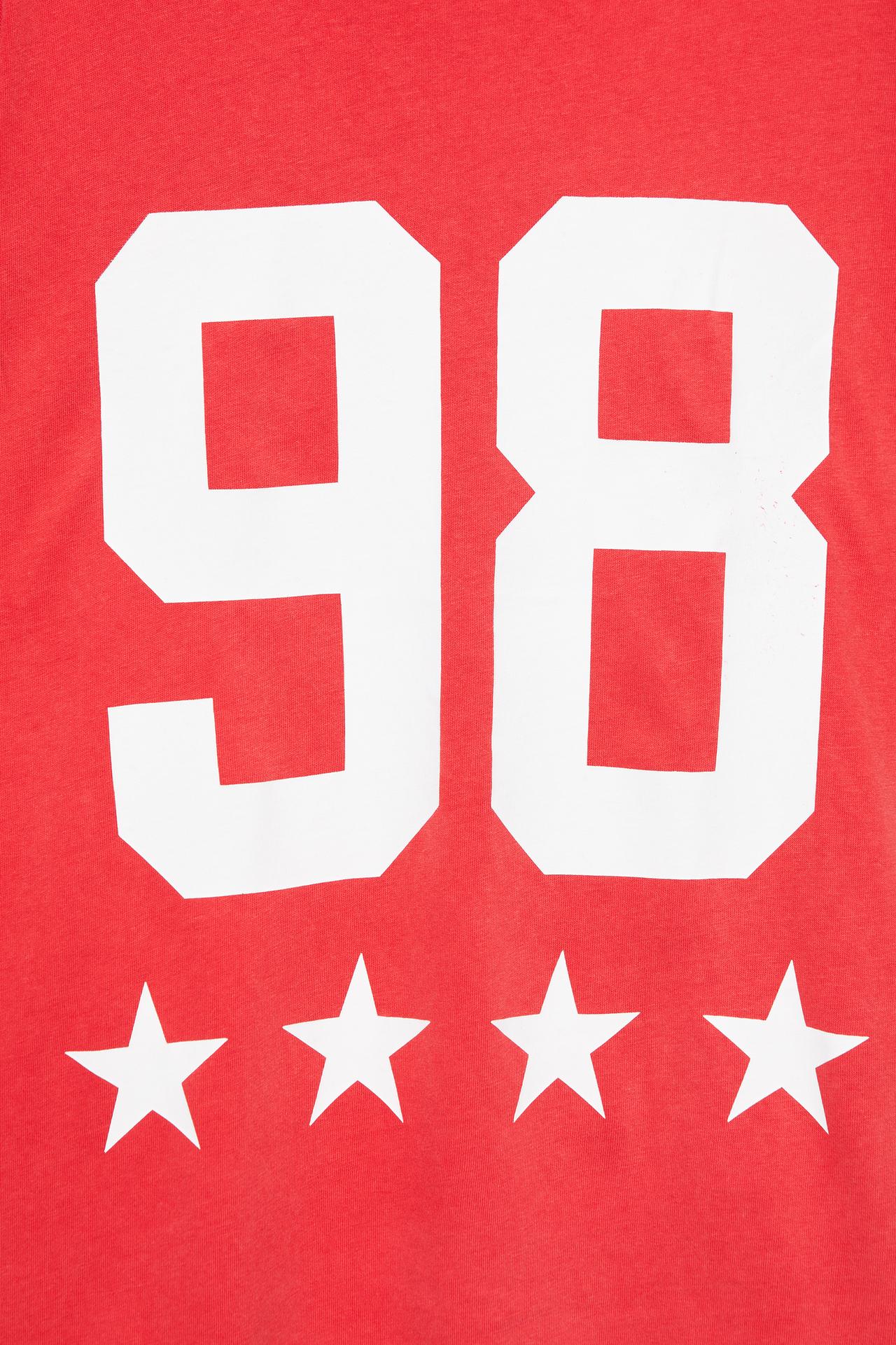Number 98 star graphic T-shirt — Red