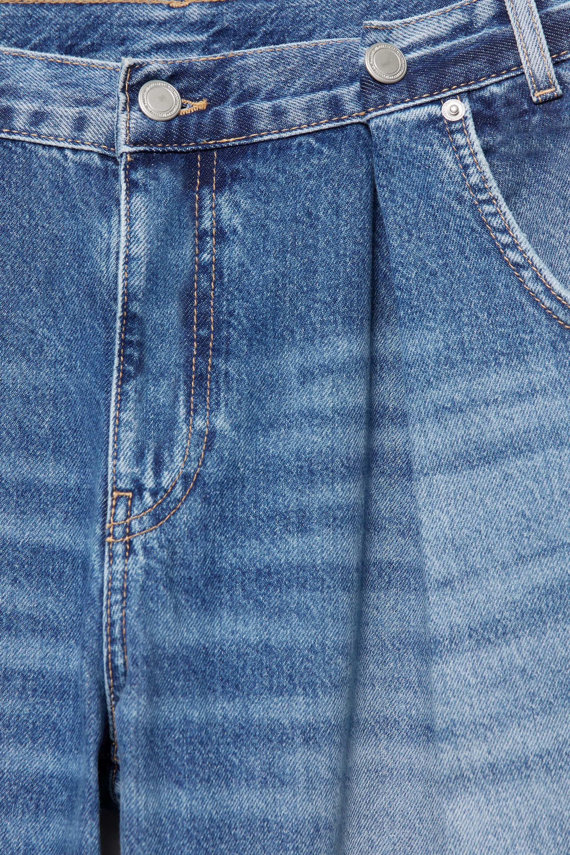 Pleated balloon-fit baggy jeans — Dark blue
