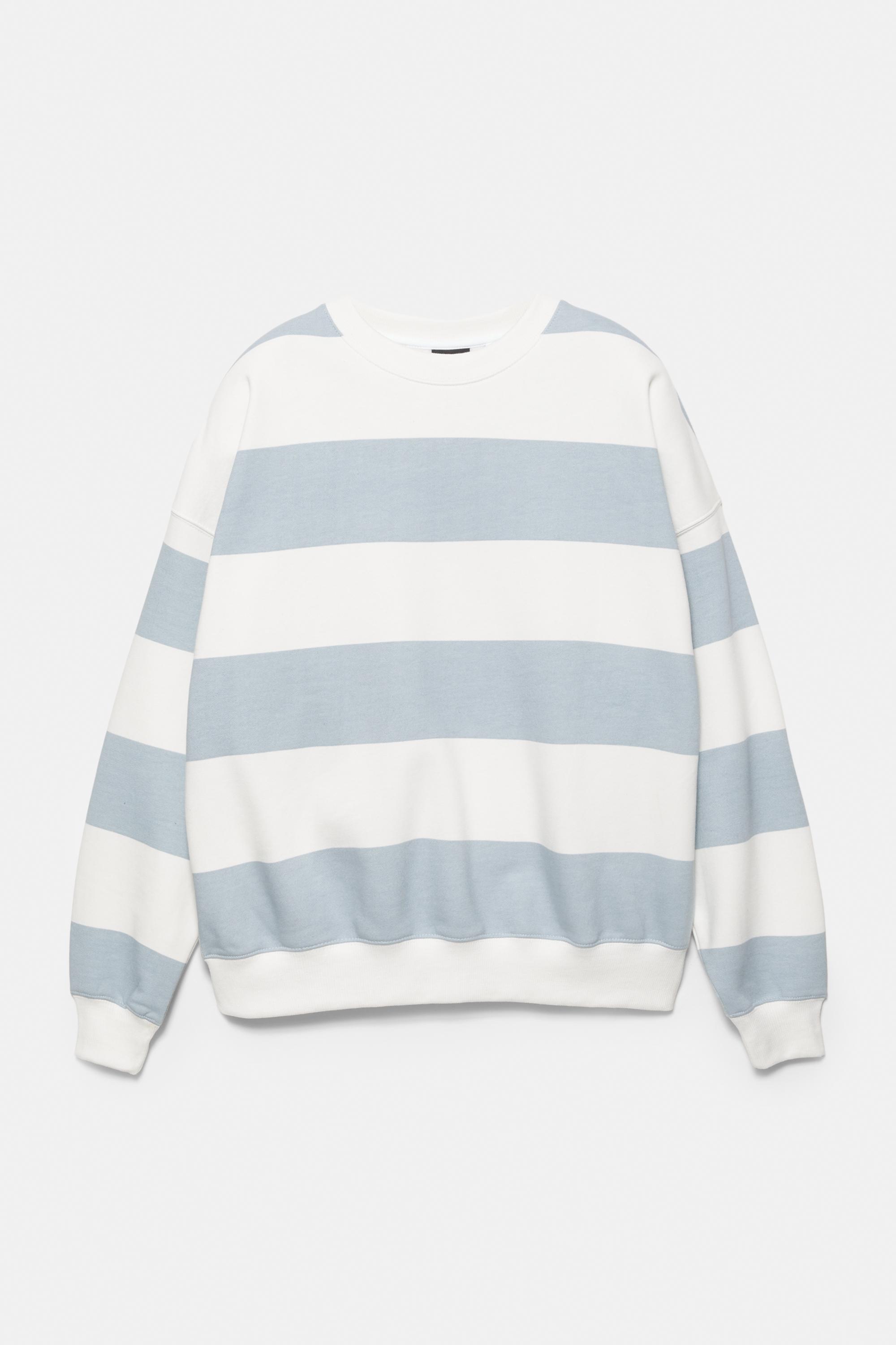 Bisiklet yaka çizgili sweatshirt - Görsel 3