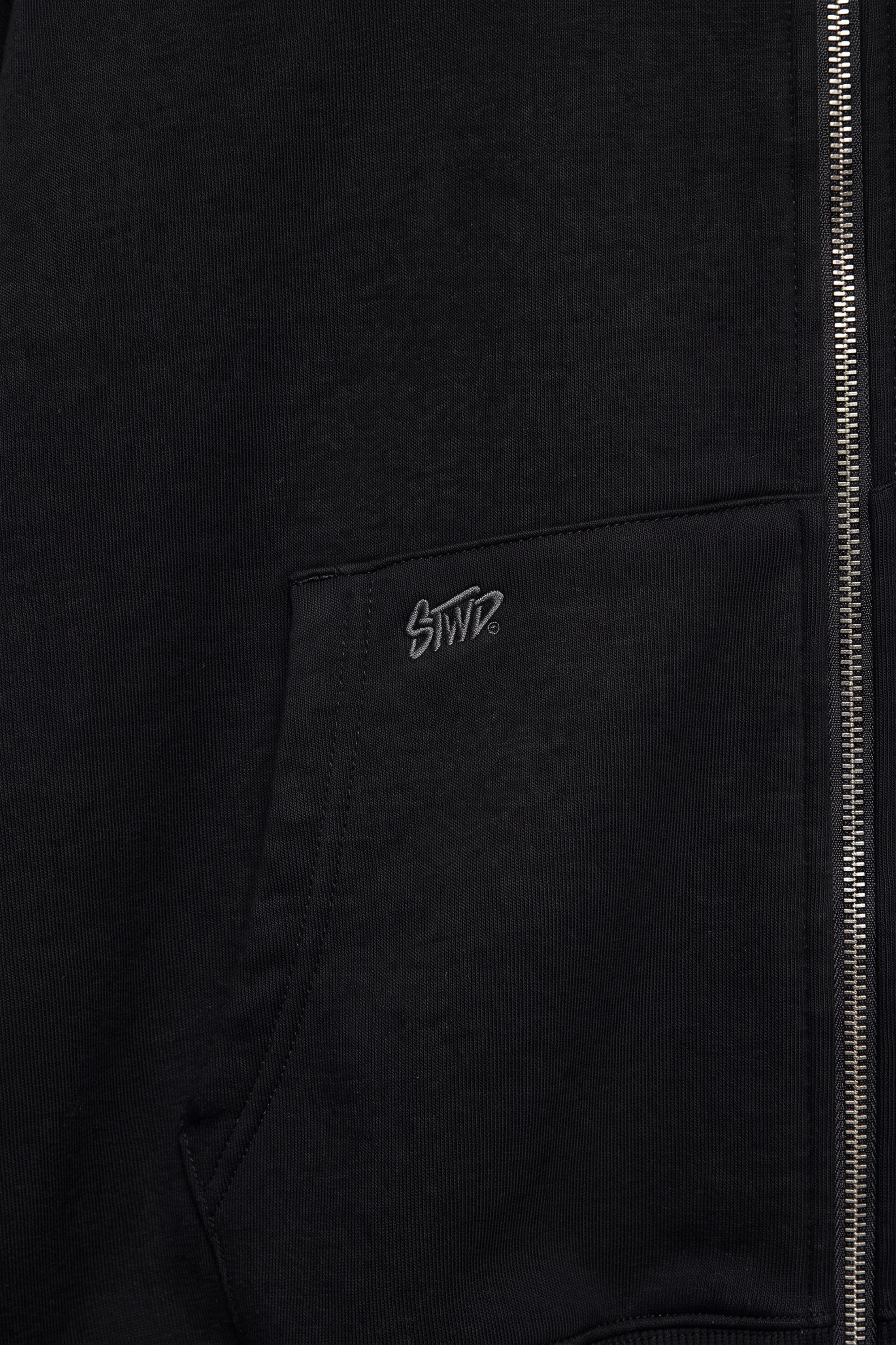 STWD zip-up hoodie — Black