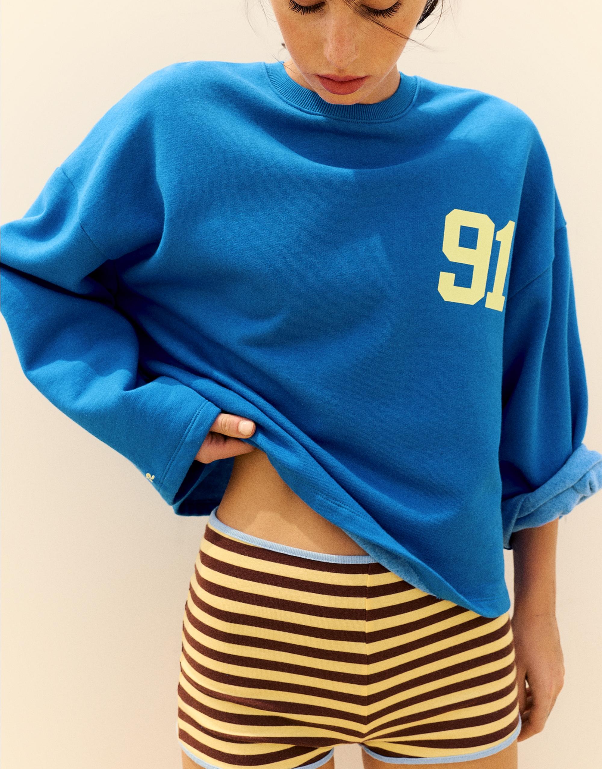 91 graphic relaxed fit sweatshirt — Blue