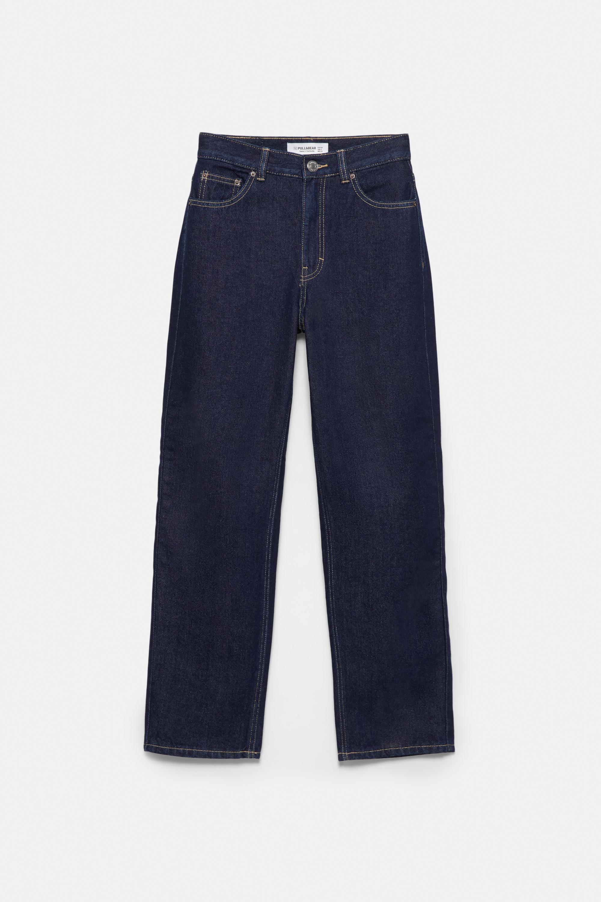 High-waist mom jeans — Ink blue