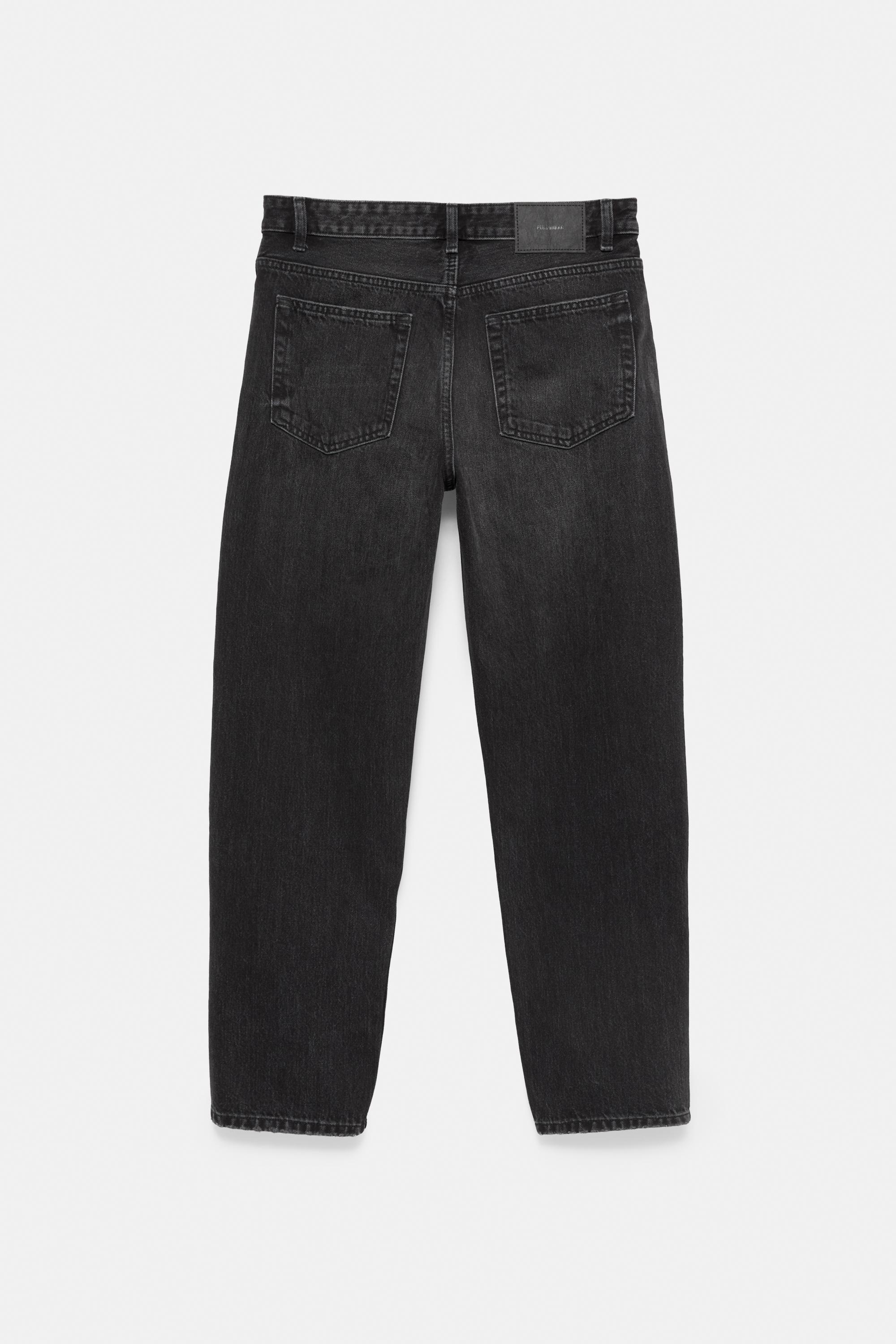 Straight-leg jeans — Faded black