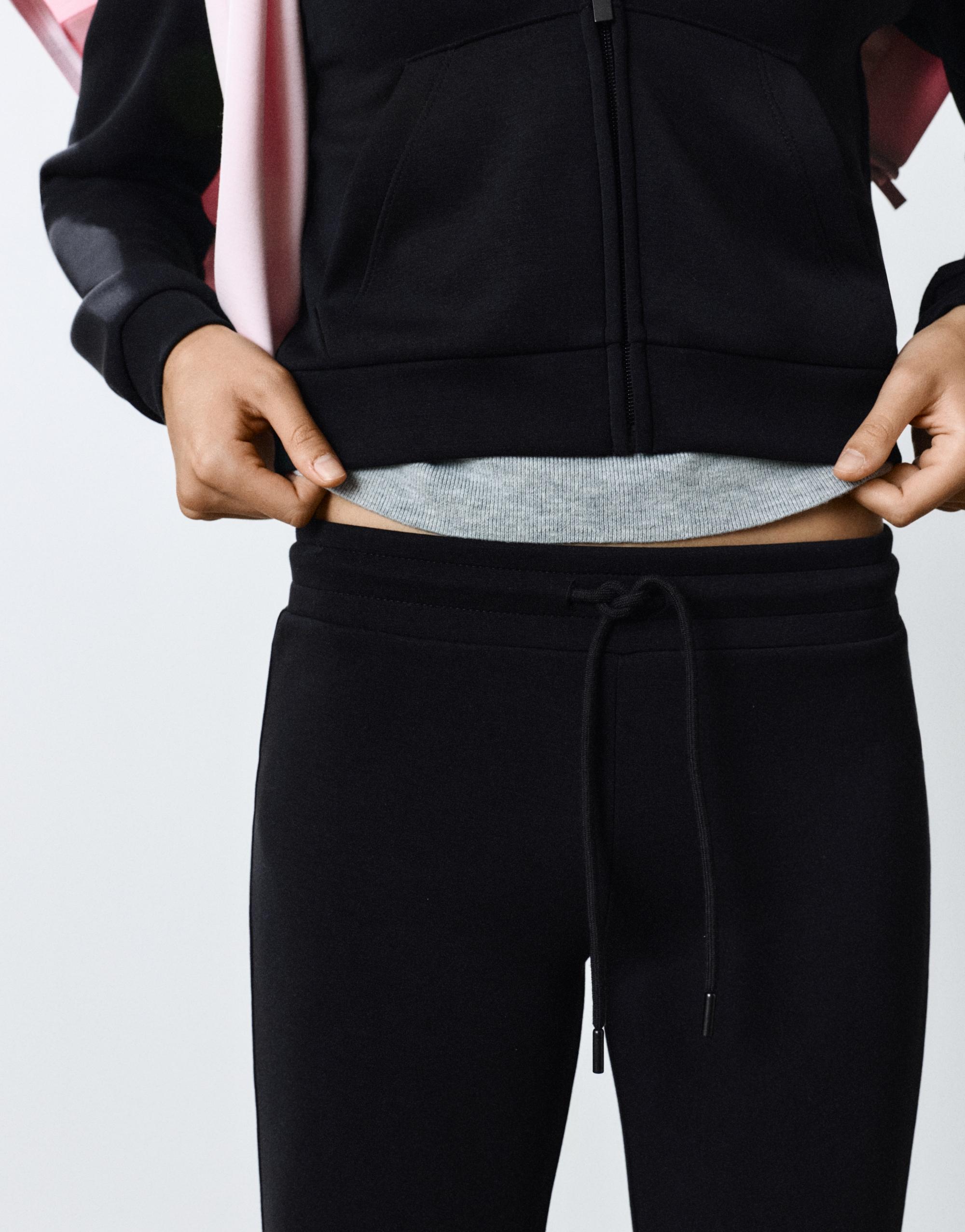 Modal flared trousers — Black
