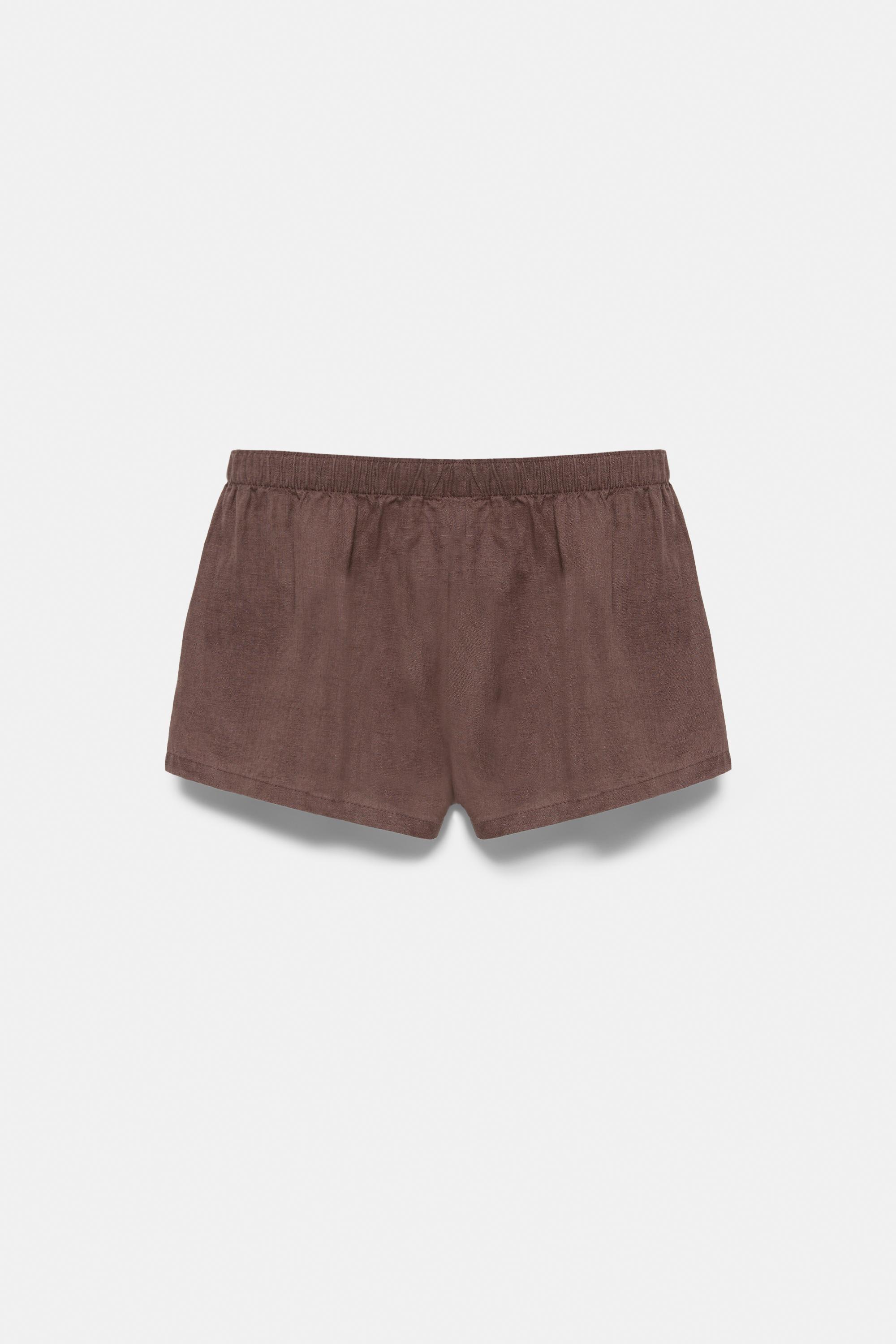 100% Linen Shorts — Taupe