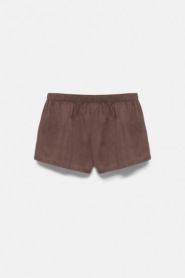 100% Linen Shorts — Taupe 4