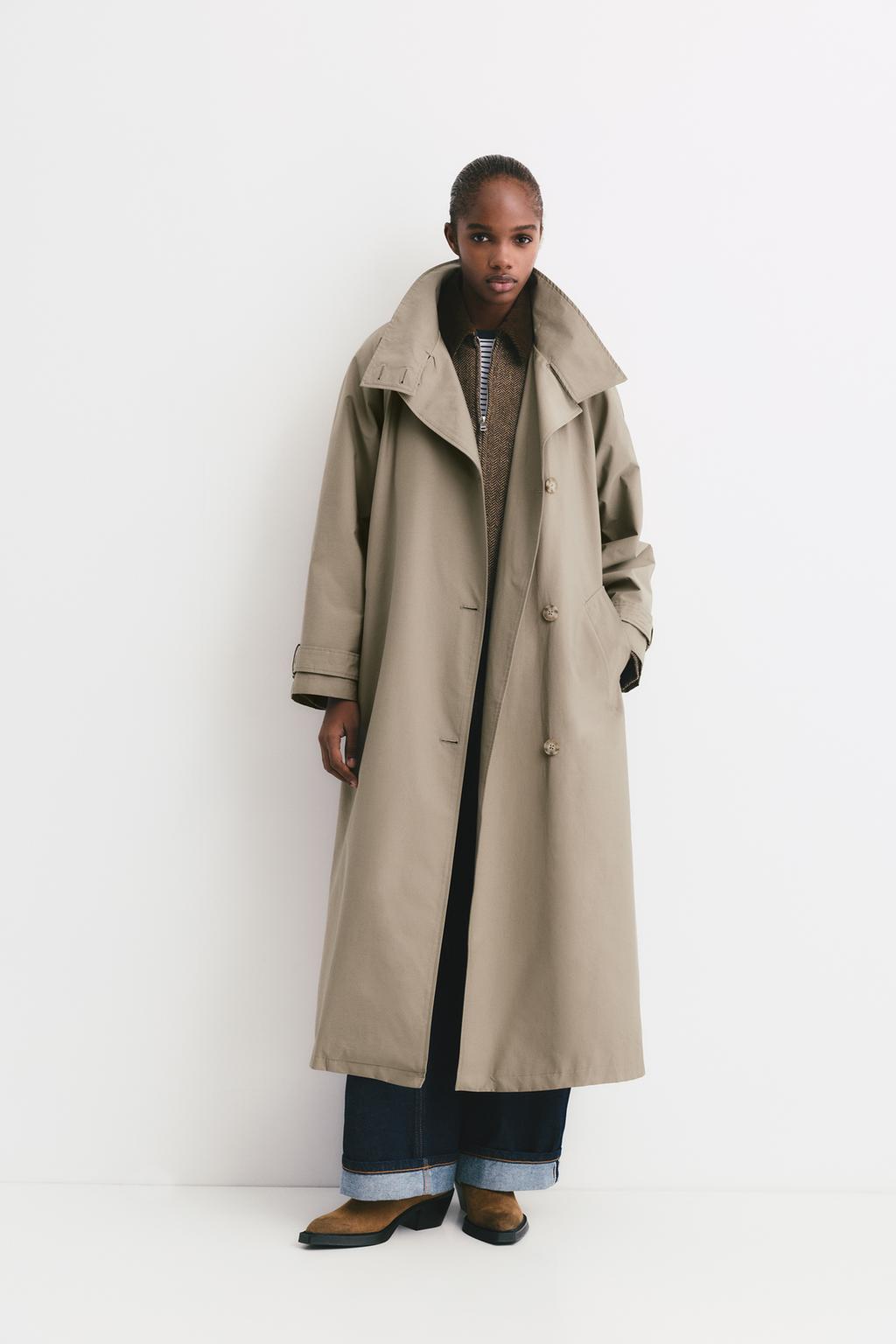 Belted flowing long trench coat PULL&BEAR - Main Image