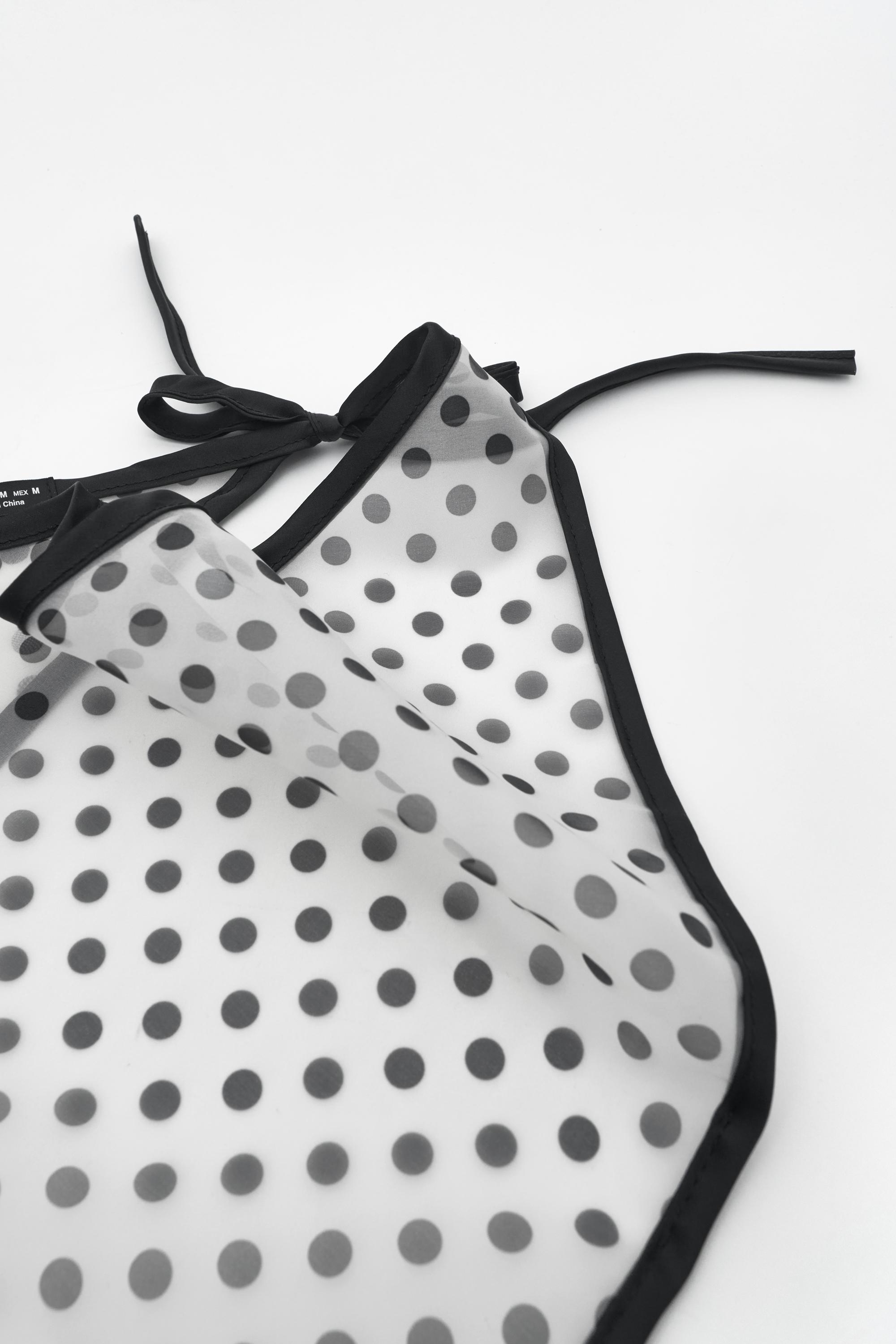 Yarı transparan puantiyeli bandana - Görsel 2