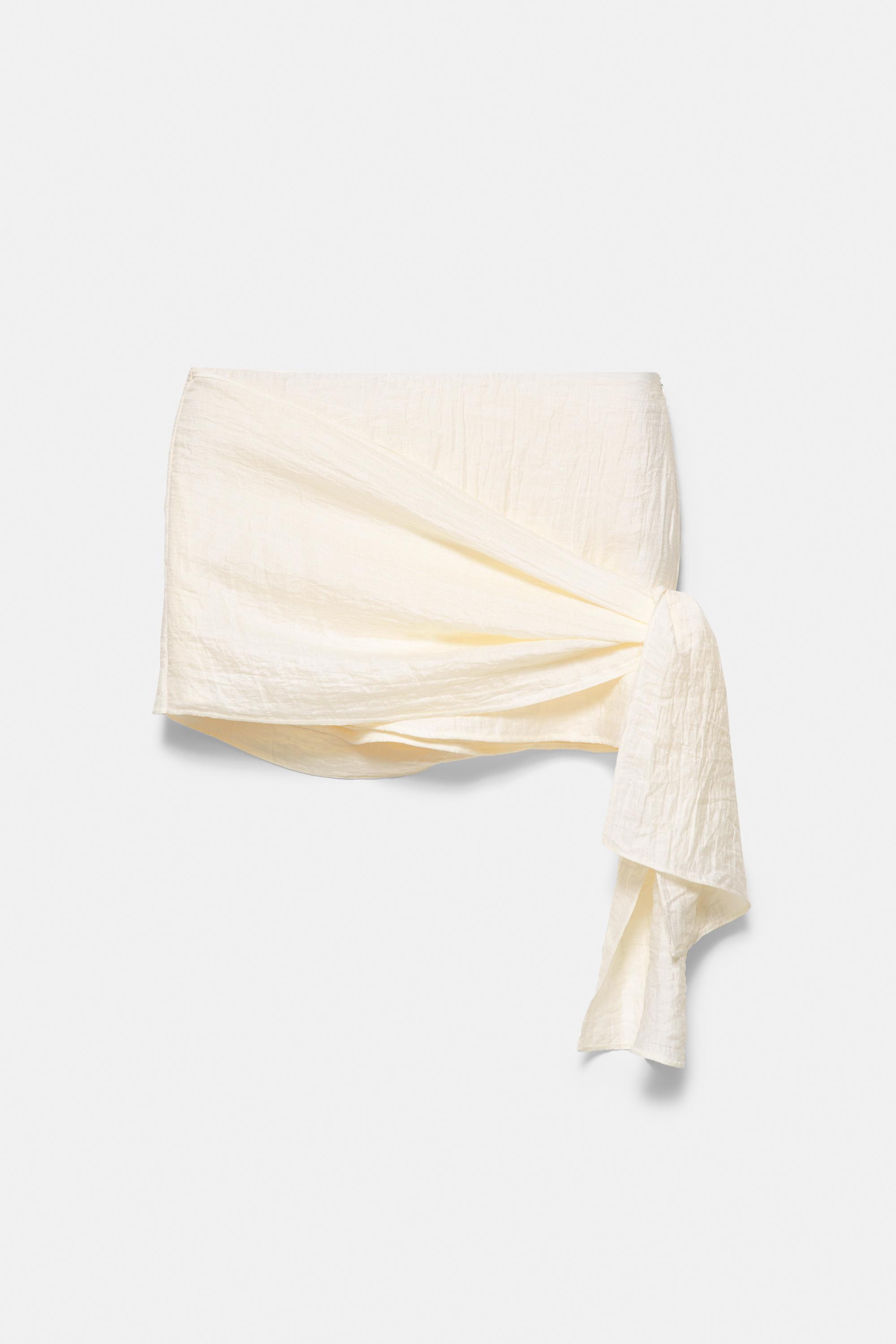 Draped chiffon mini skirt — Ice