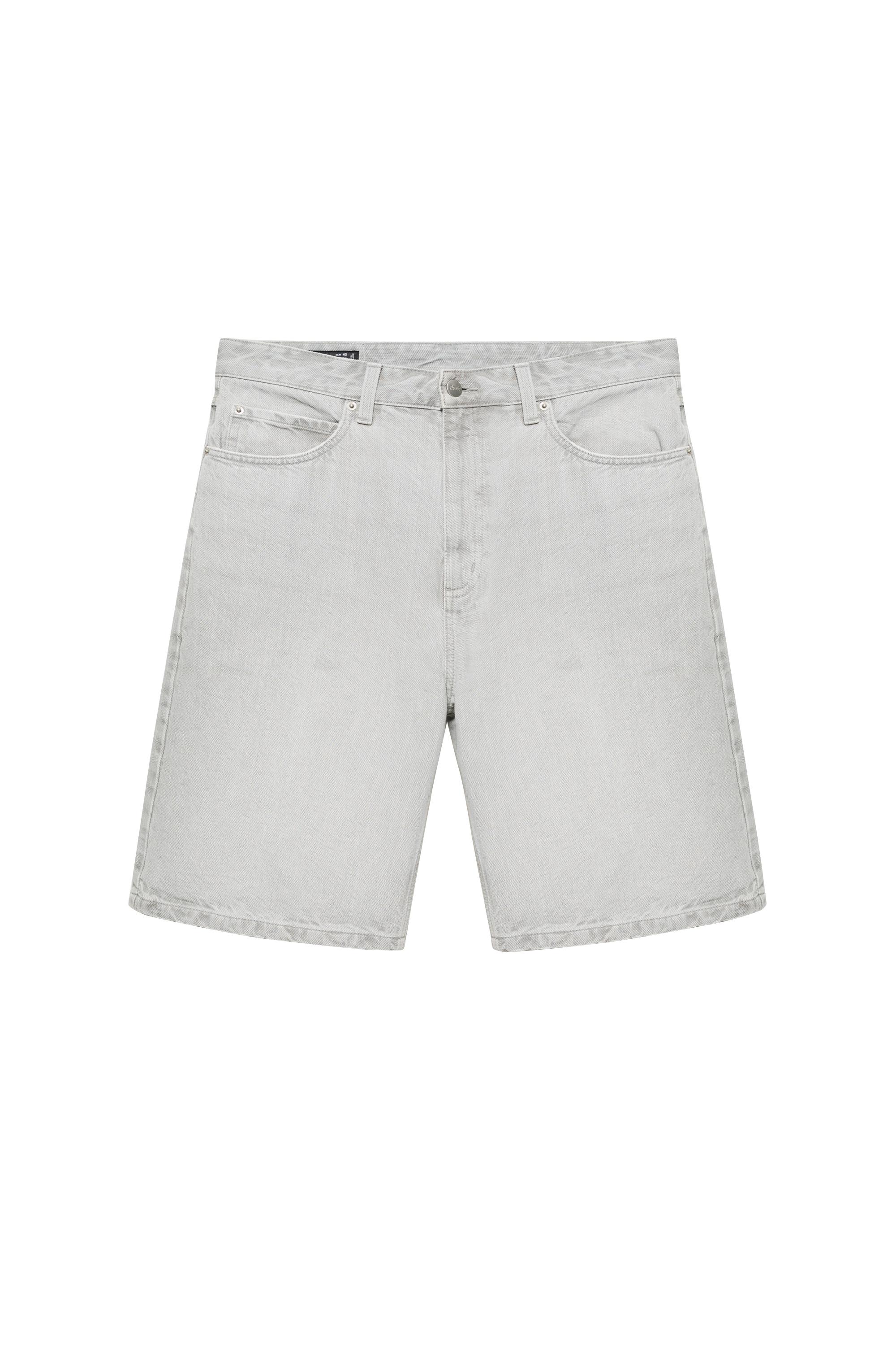 Pull&Bear Skater fit denim bermuda şort görsel 2