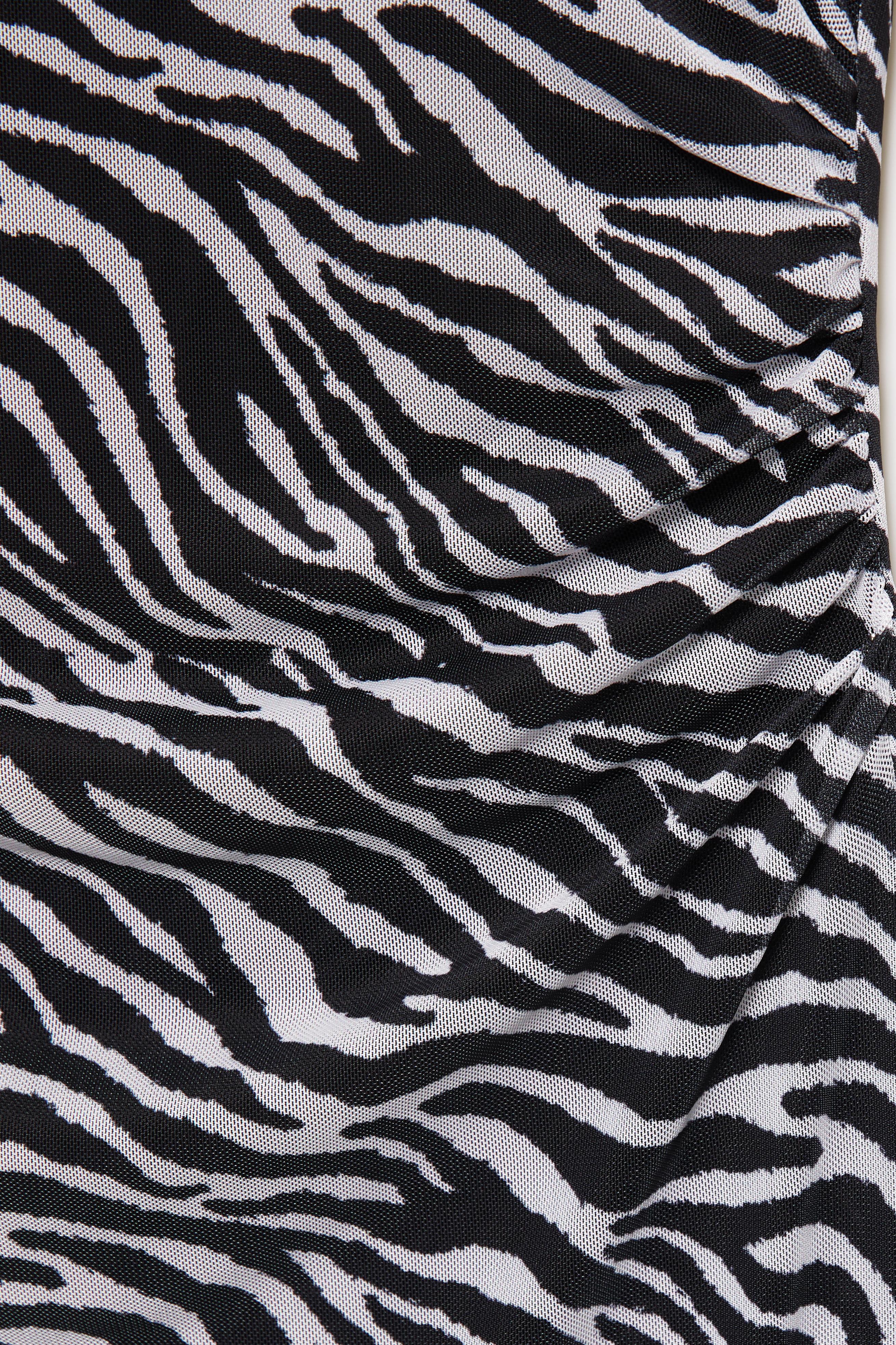 Zebra print midi dress — White/Black